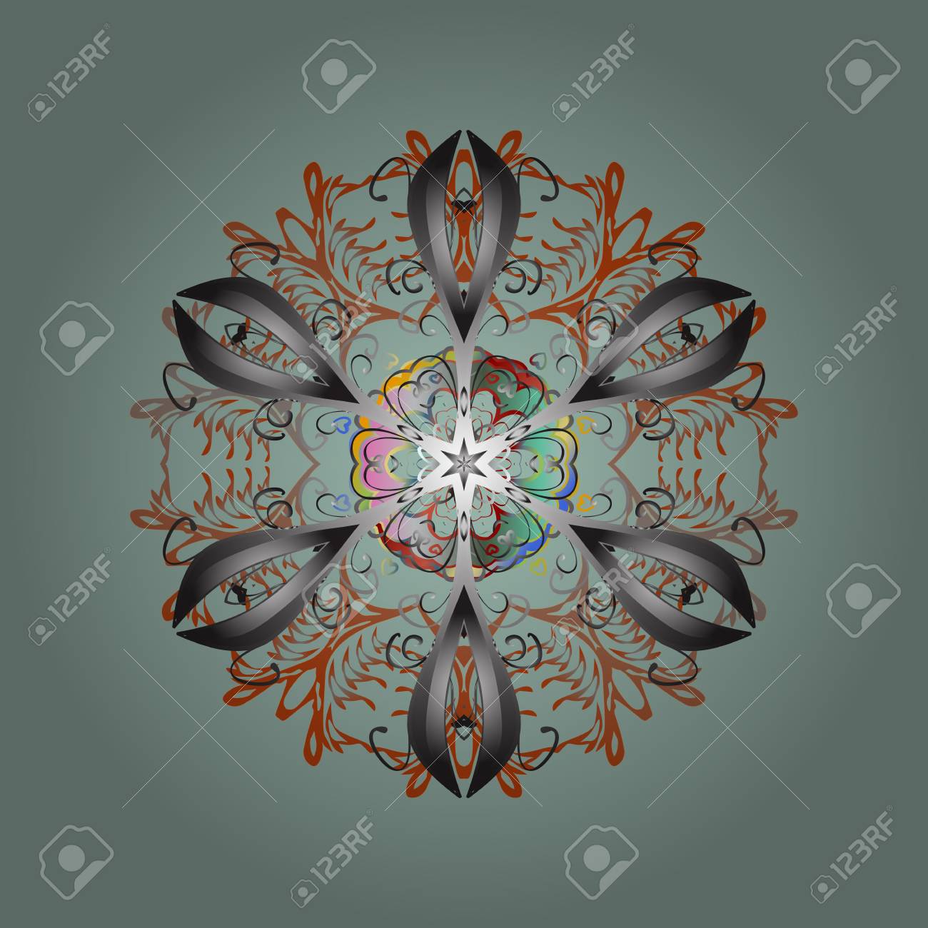 Vector Fiocchi Di Neve Sfondo Fiocco Di Neve Pattern Colorato Modello Di Fiocchi Di Neve Disegno Piatto Con Fiocchi Di Neve Astratti Isolato Su