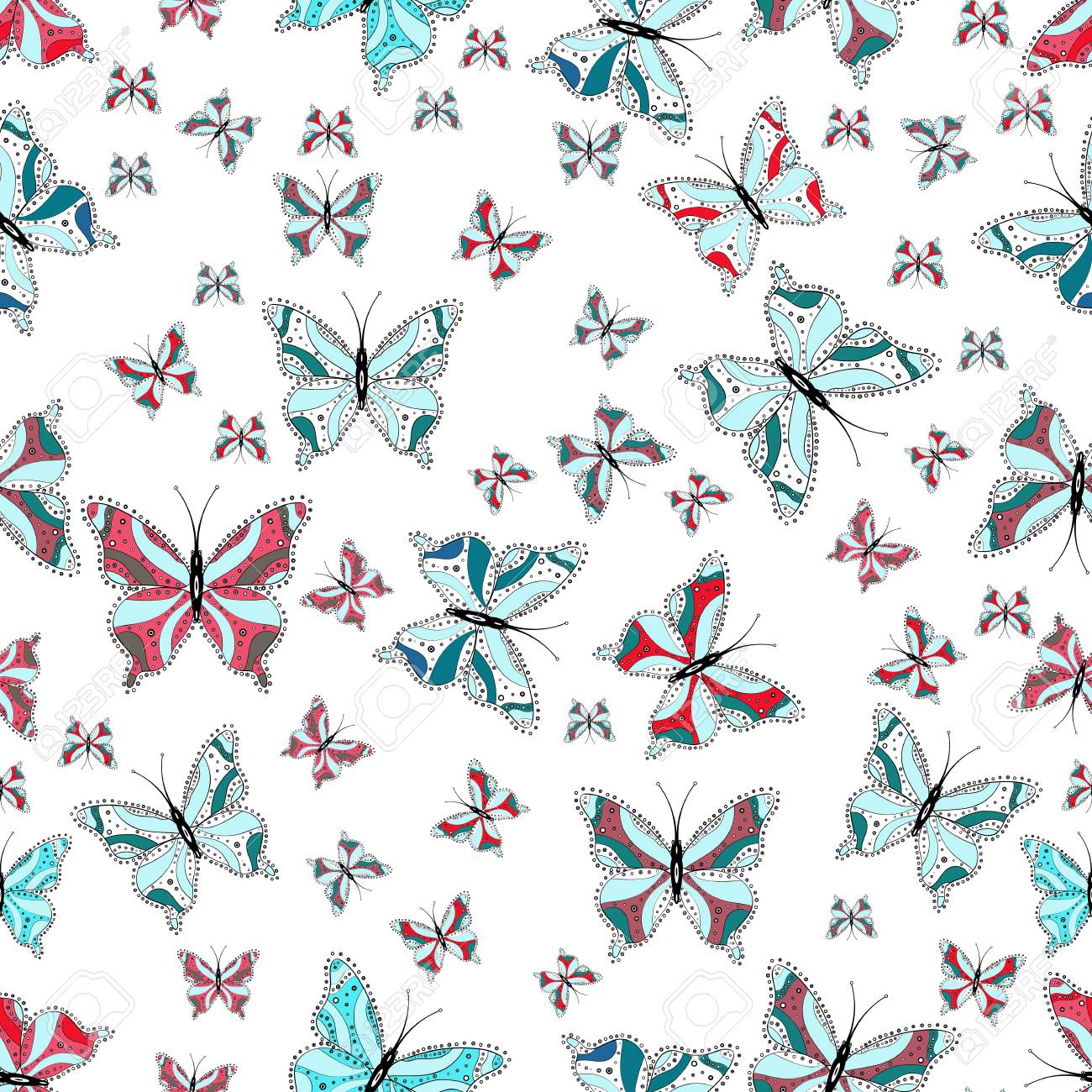 Seamless print with butterflies. Cute background for design of fabric, paper,  wrappers and wallpaper.eps 10 Stock Vector Image & Art - Alamy