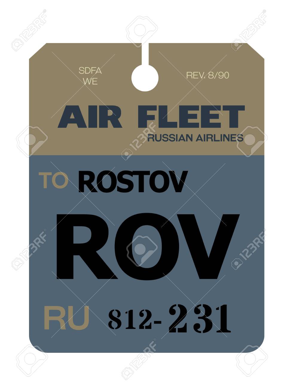 Rostov-on-Don realistically looking airport luggage tag illustration - 124362464 Rostov-on-Don realistically looking airport luggage tag illustration - 124362464