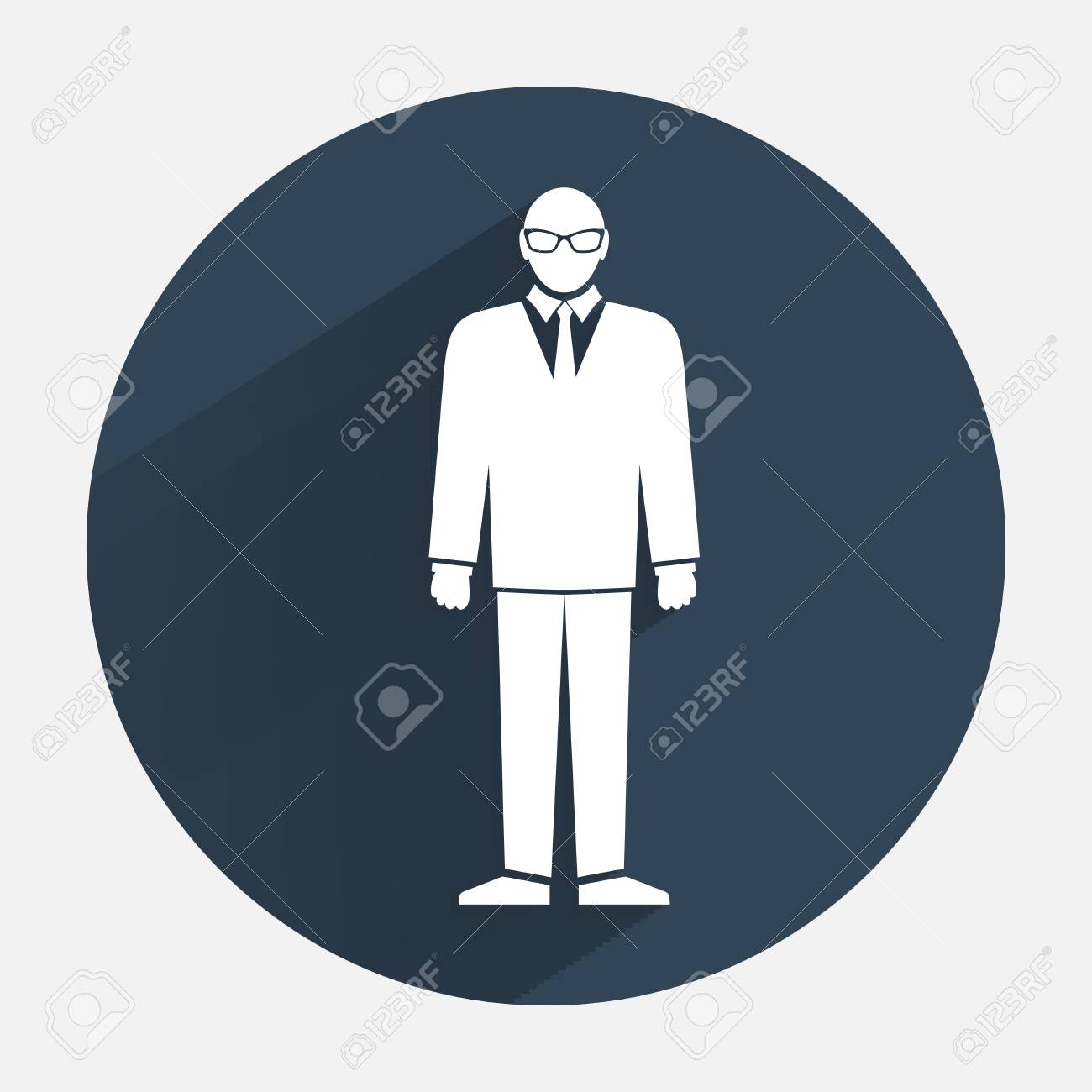 Man icon. Office worker symbol. Standing men in suit with tie..