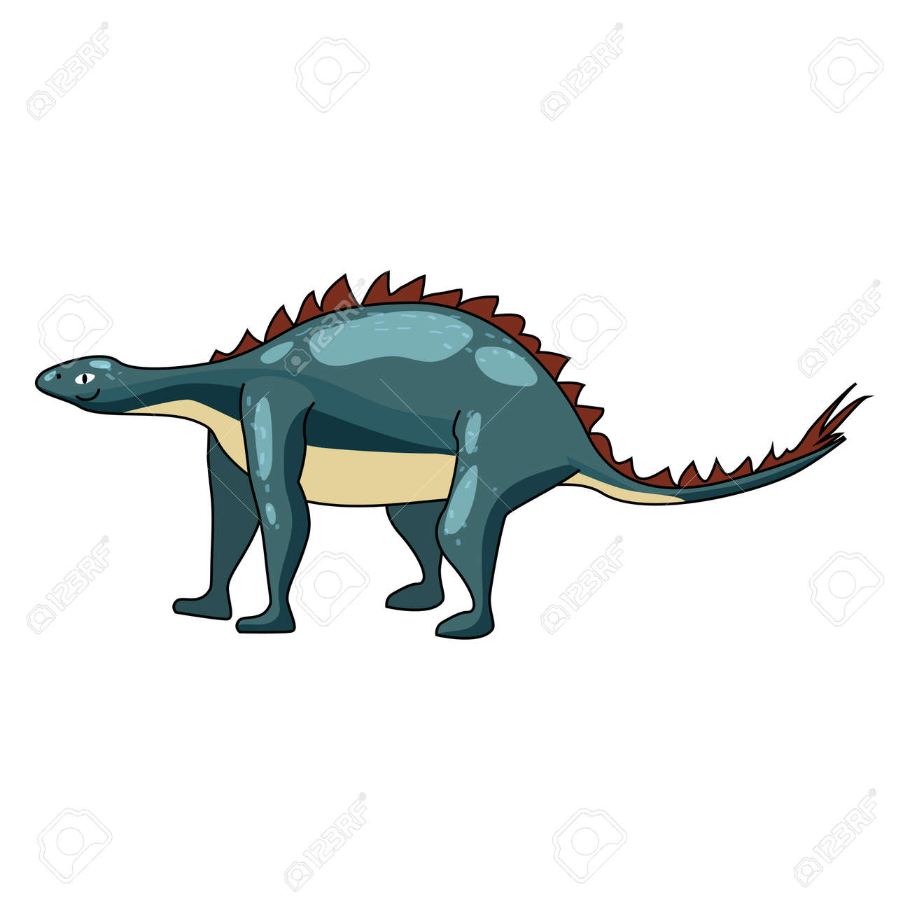 Funny prehistoric Stegosaurus dinosaurus. Ancient wild monsters reptiles cartoon style. Vector isolated - 171875855 Funny prehistoric Stegosaurus dinosaurus. Ancient wild monsters reptiles cartoon style. Vector isolated - 171875855