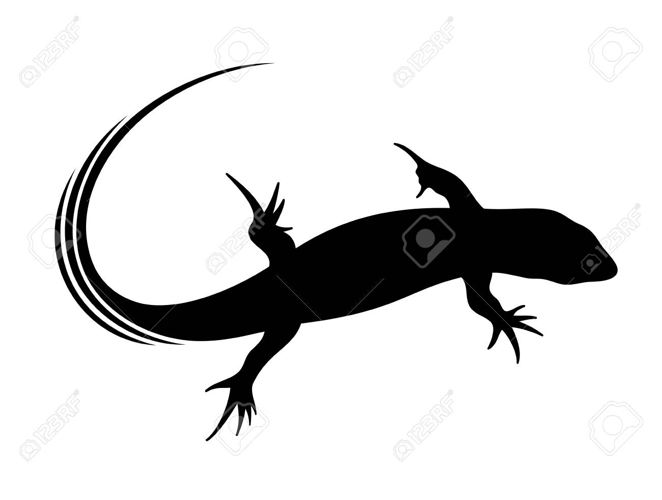 vector illustration of abstract lizard in black color royalty free