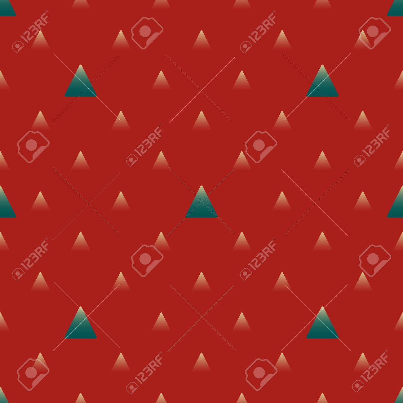 red and turquoise triangles with gradient geometric seamless