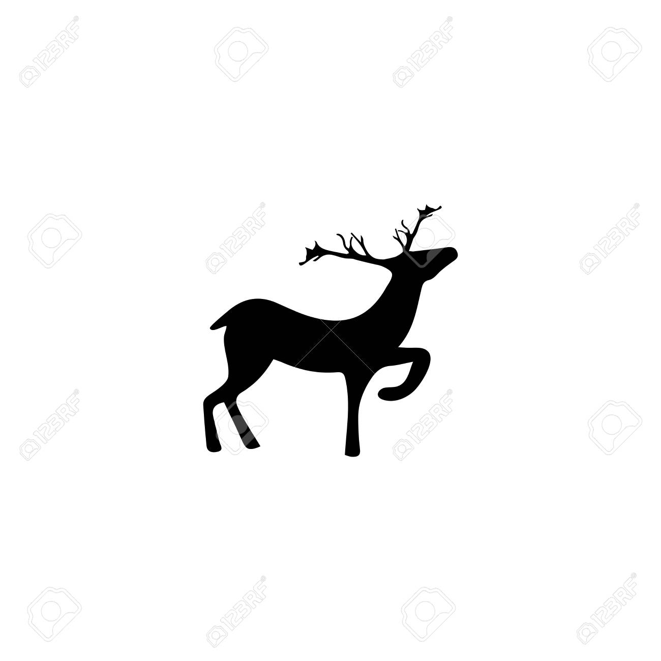 black deer on white background fashion graphic design modern