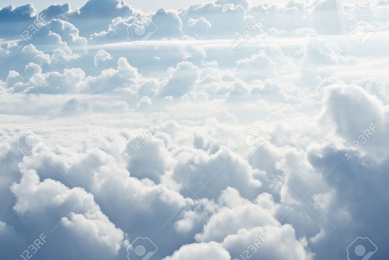 Aerial view on white fluffy clouds - 41499398 Aerial view on white fluffy clouds - 41499398
