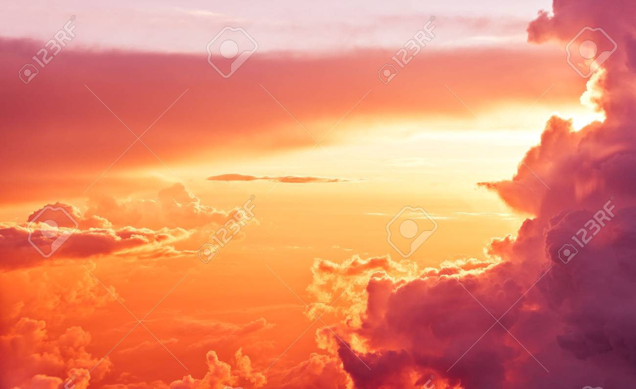 Amazing view from plane on sunrise sun and clouds - 49323894 Amazing view from plane on sunrise sun and clouds - 49323894