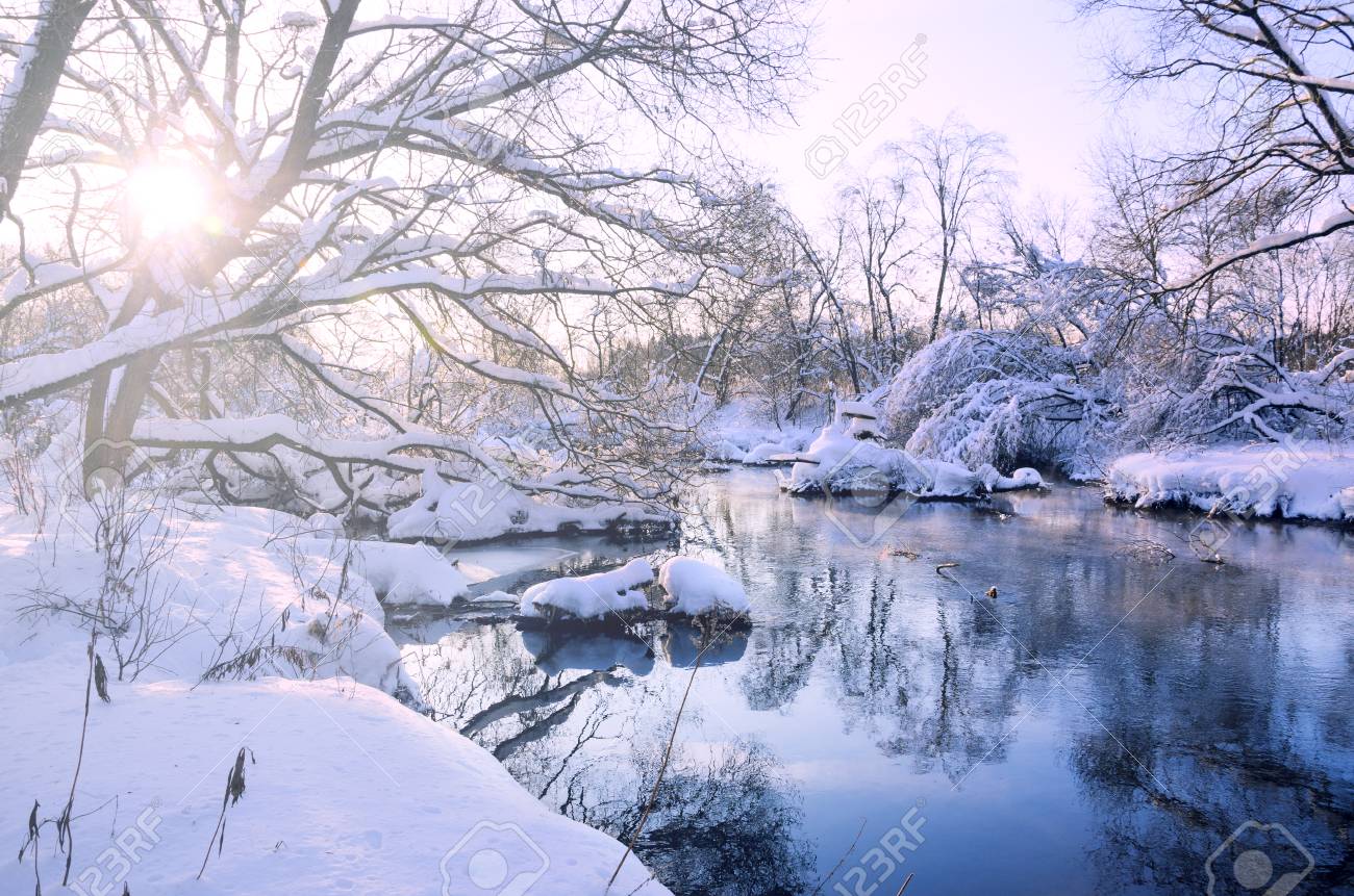 KVMV Snow Winter Landscape Pine Forest River Flowing The Mountains Blizzard Quick Dry Beach Shorts KVMV Snow Winter Landscape Pine Forest River Flowing The Mountains Blizzard Quick Dry Beach Shorts