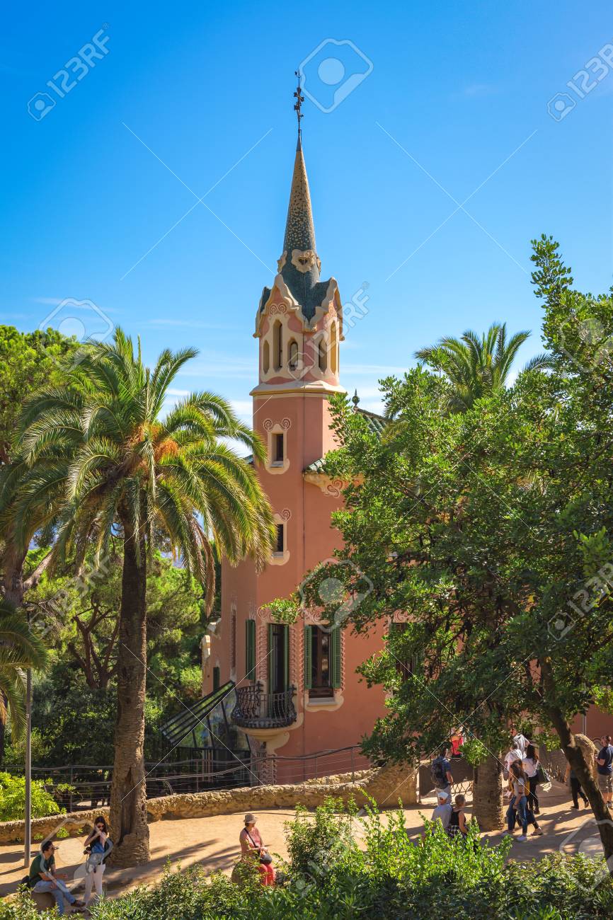 Barcelona Spain September 24 2015 View Of Gaudi House Museum