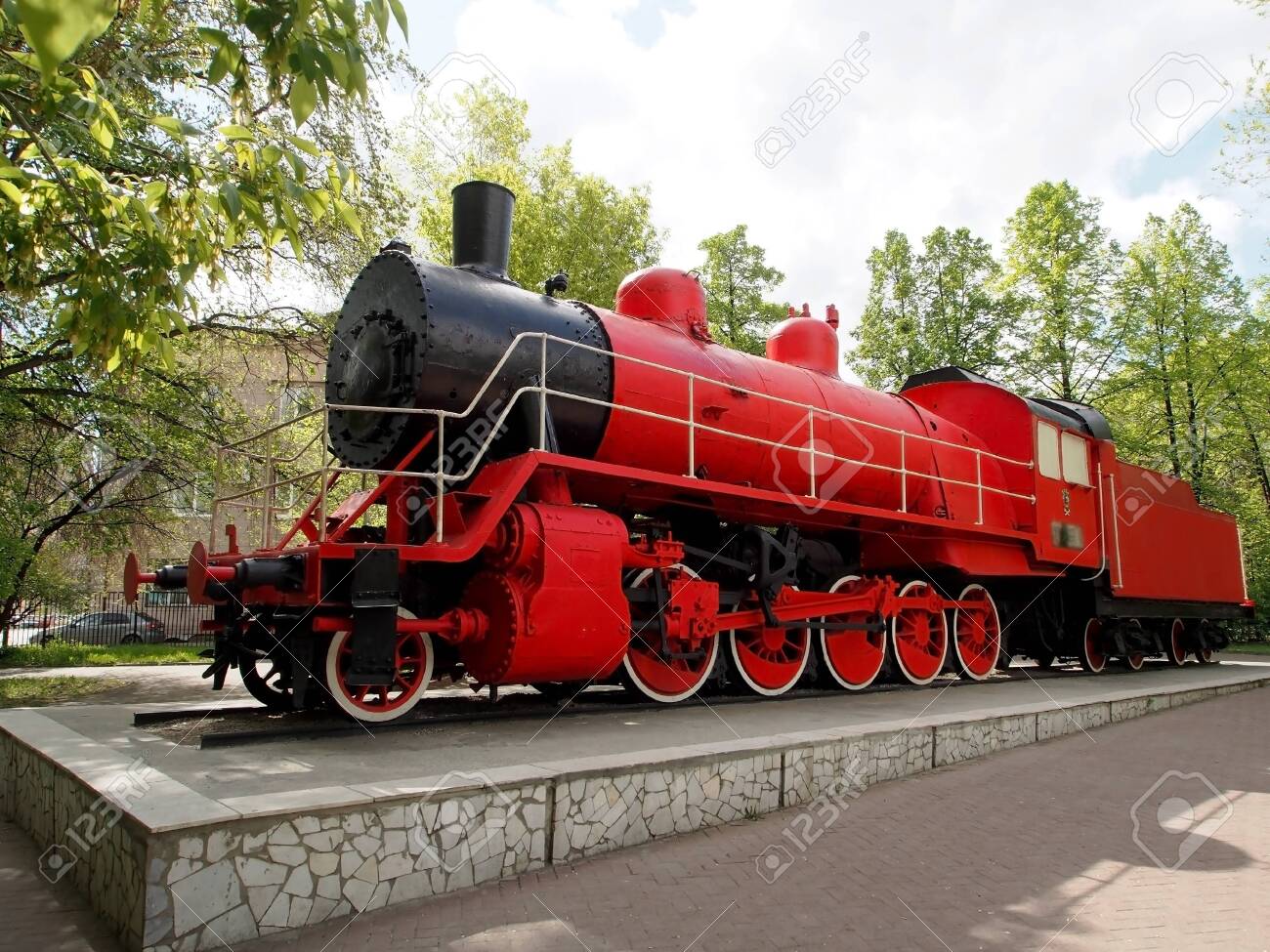 Red Old Steam Locomotive The Car Is More Than 100 Years Old Stock Photo Picture And Royalty Free Image Image