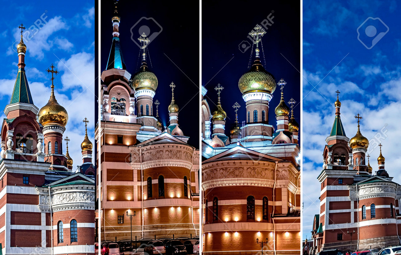 The Temple Of The Holy Great Martyr George The Victorious in Chelyabinsk, view of a cold winter night - 164377458 The Temple Of The Holy Great Martyr George The Victorious in Chelyabinsk, view of a cold winter night - 164377458