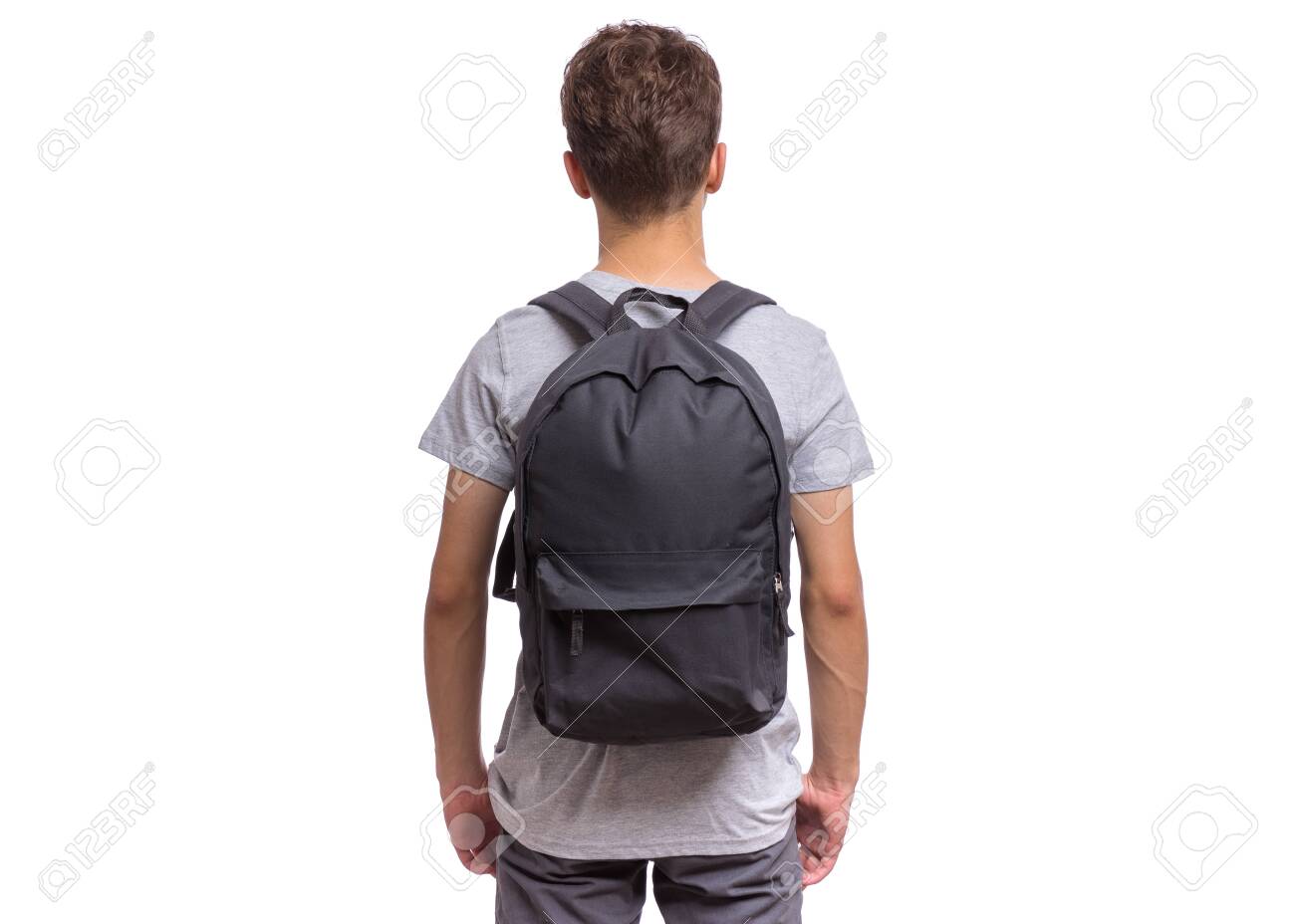 backpack on back