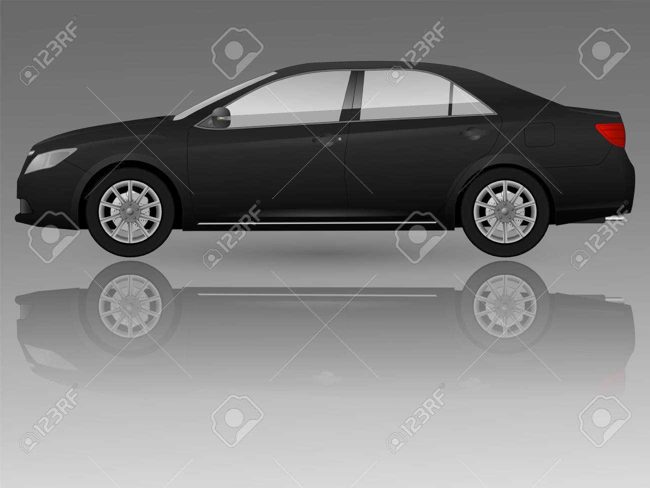 リアルなプラモデルの背景に分離されました 詳細な図面 ベクトルの図 1 つクリックして変更色ボディ 現実的な車の影や反射 カーショップ 車の修理 自動車部品のモデルします のイラスト素材 ベクタ Image