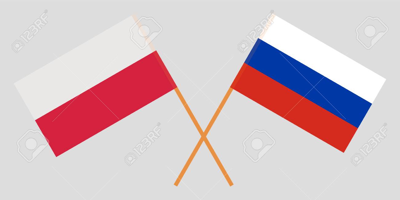 Poland And Russia Crossed Polish And Russian Flags Official Colors Correct Proportion Vector Illustration Royalty Free Cliparts Vectors And Stock Illustration Image 110089949