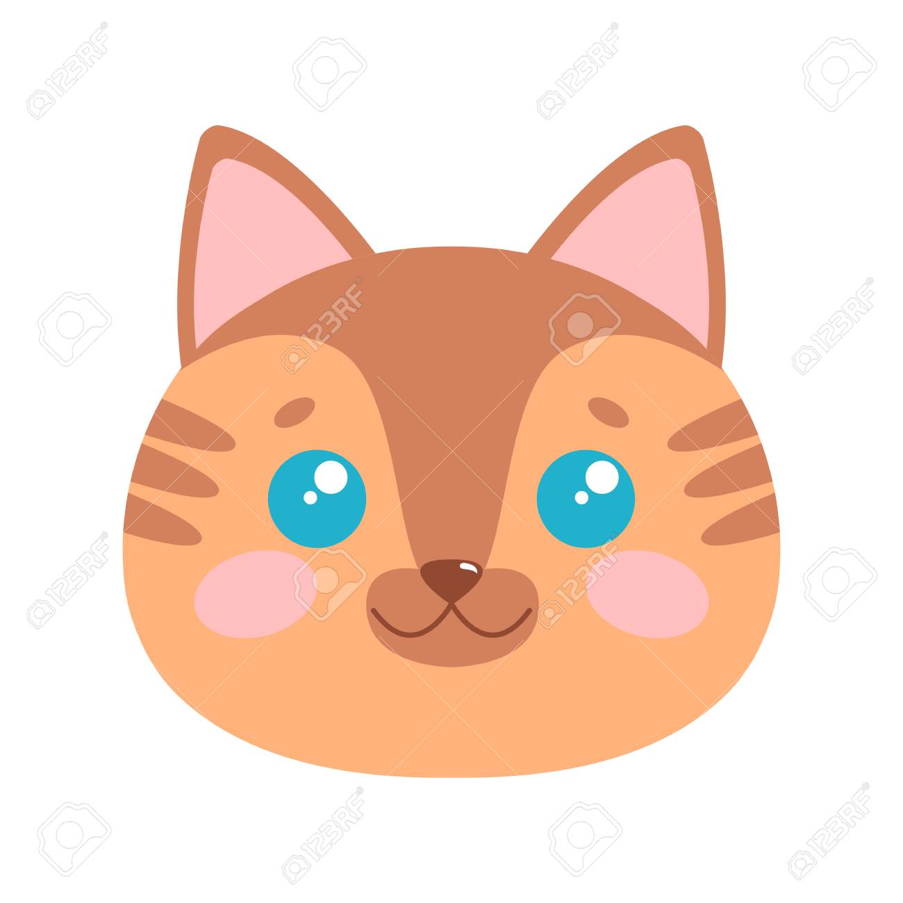 cute cat face vector illustration royalty free cliparts vectors