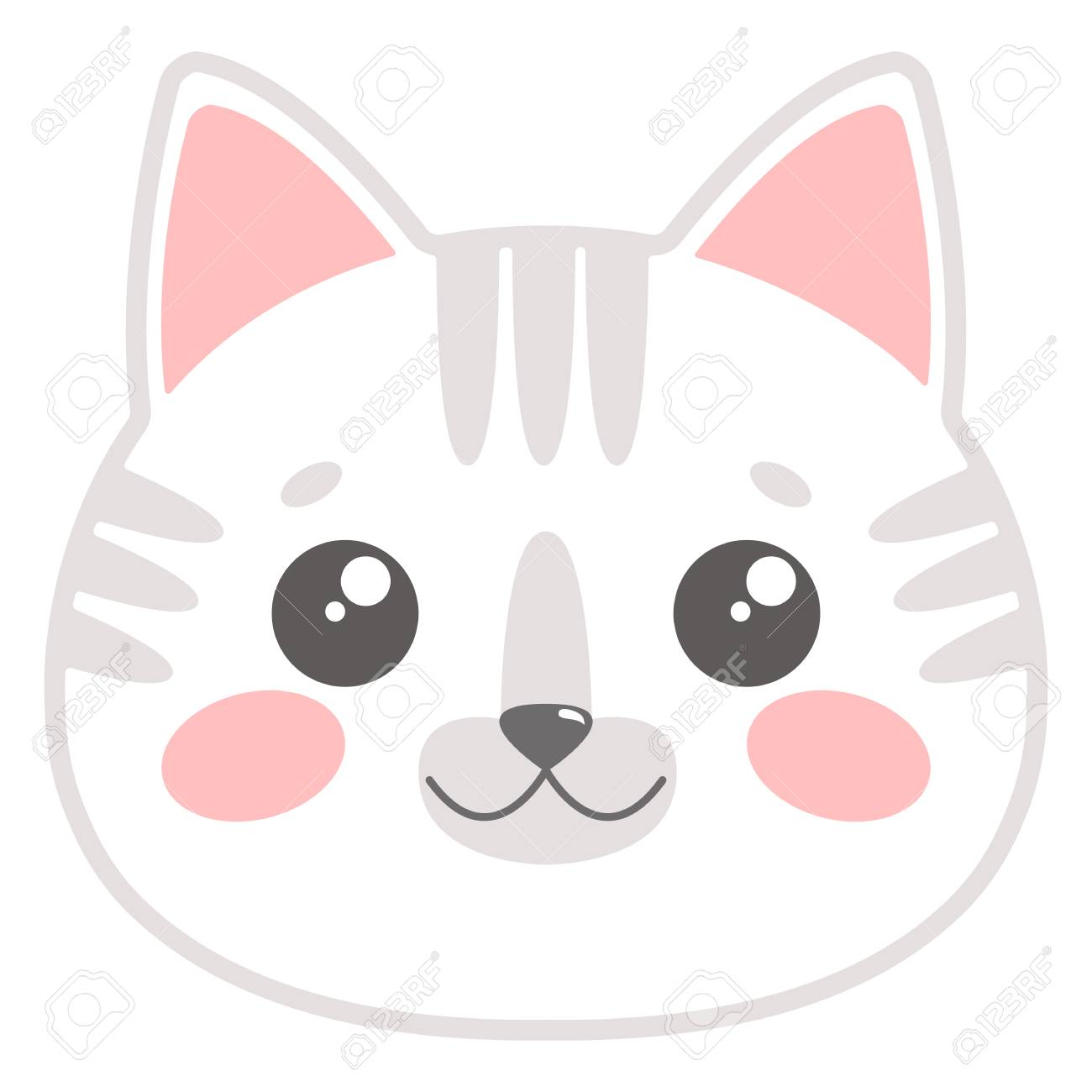 Cute Cat Face. Vector Illustration Royalty Free SVG, Cliparts, Vectors, And  Stock Illustration. Image 93390478.