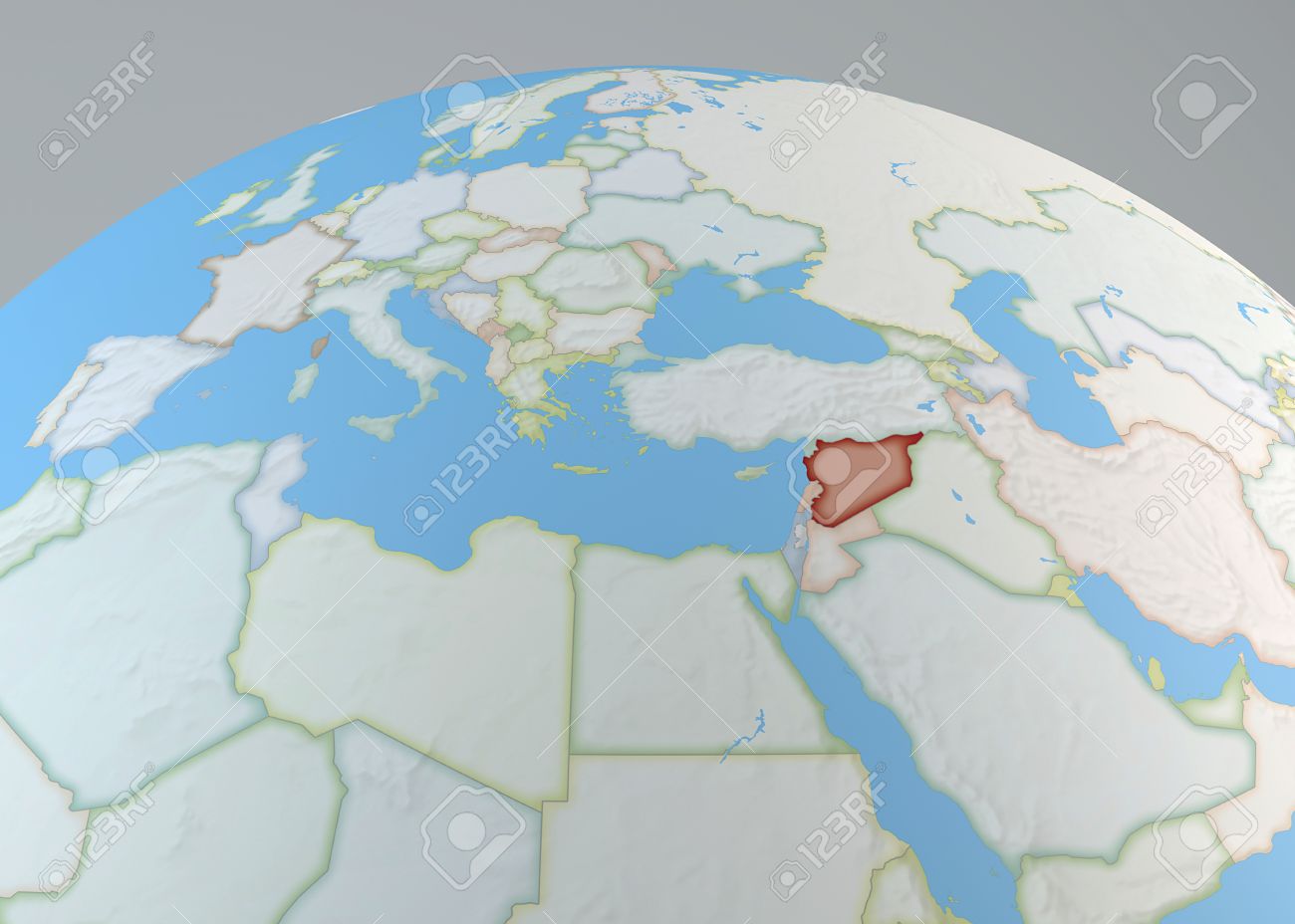 Planisphere Map Globe Syria Middle East Europe Africa And Stock Photo Picture And Royalty Free Image Image 48862756 Africa Planisfero