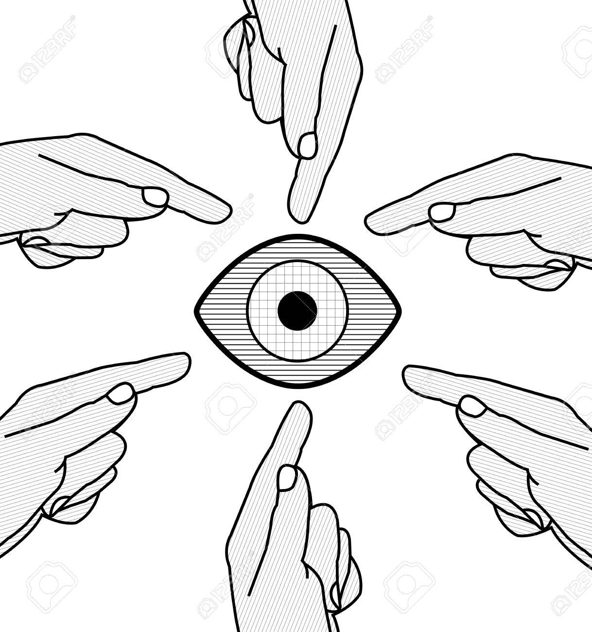目を指差し手が誰かの中傷 いじめ 人種差別で指を指す のイラスト素材 ベクタ Image 目を指差し手が誰かの中傷 いじめ 人種差別で指を指す のイラスト素材 ベクタ Image