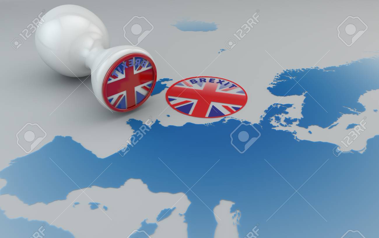 brexit stamp and map of europe england and european community stock photo 80769039