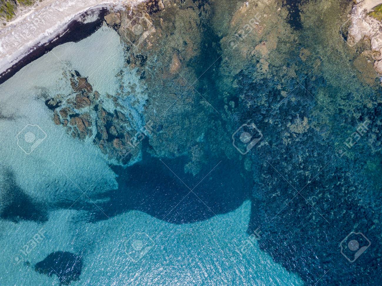 Aerial View Of Tamarone Beach Plage De Tamarone Cap Corse Peninsula