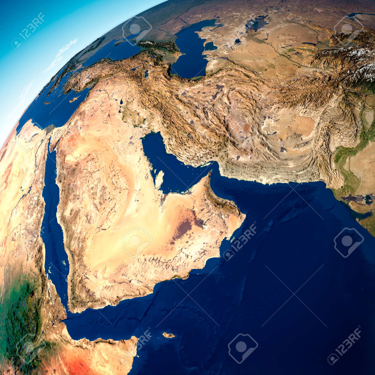Map Of The Arabian Peninsula, Middle East Physical Map, 3d Render, Map With  Relief And Mountains. Arabian Sea, Red Sea And Persian Gulf. Saudi Arabia,  United Arab Emirates, Iran, Afghanistan. Elements Stock, image size:1300x1300