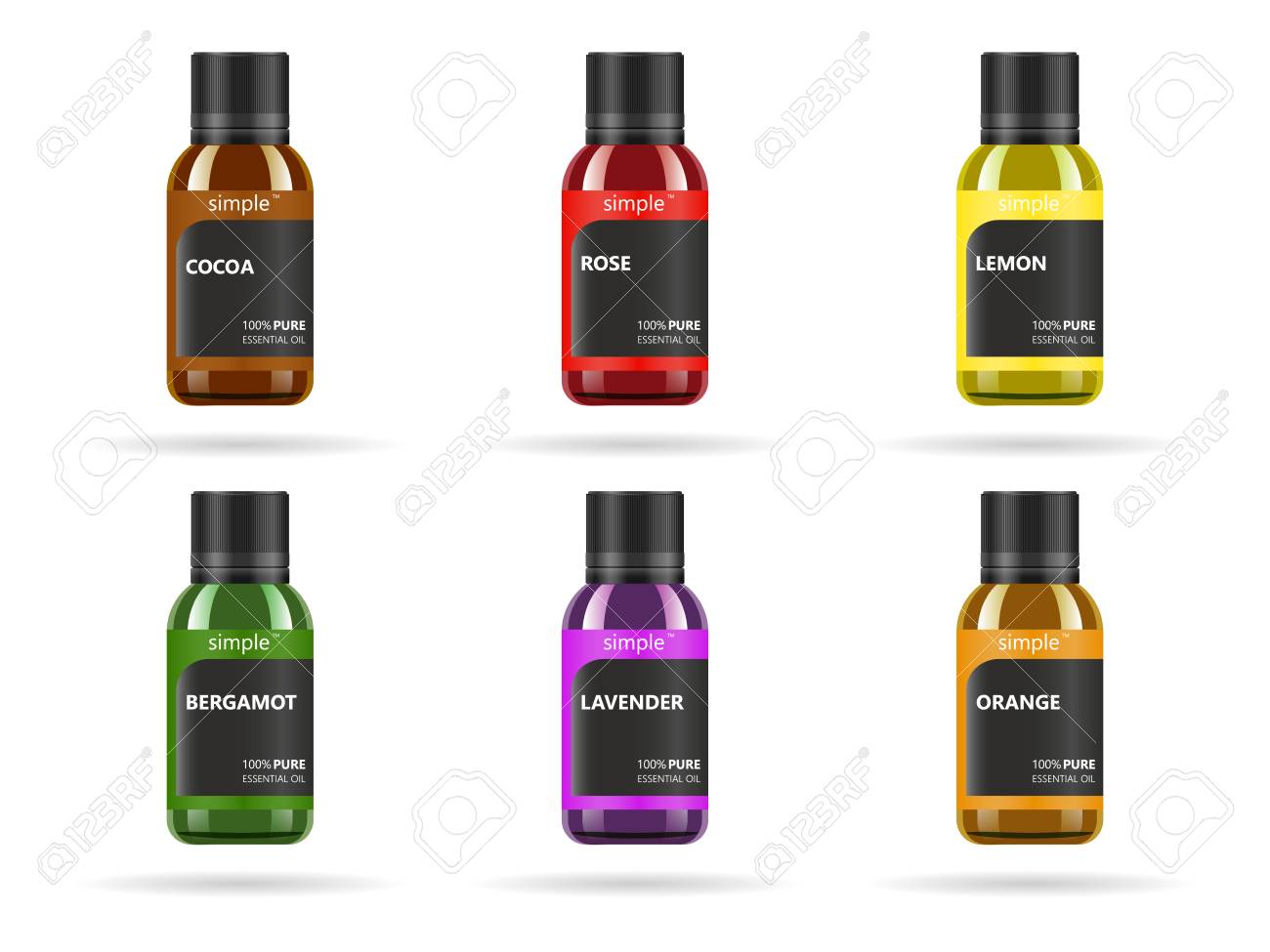 essential oil in glass jar packaging design template and emblem