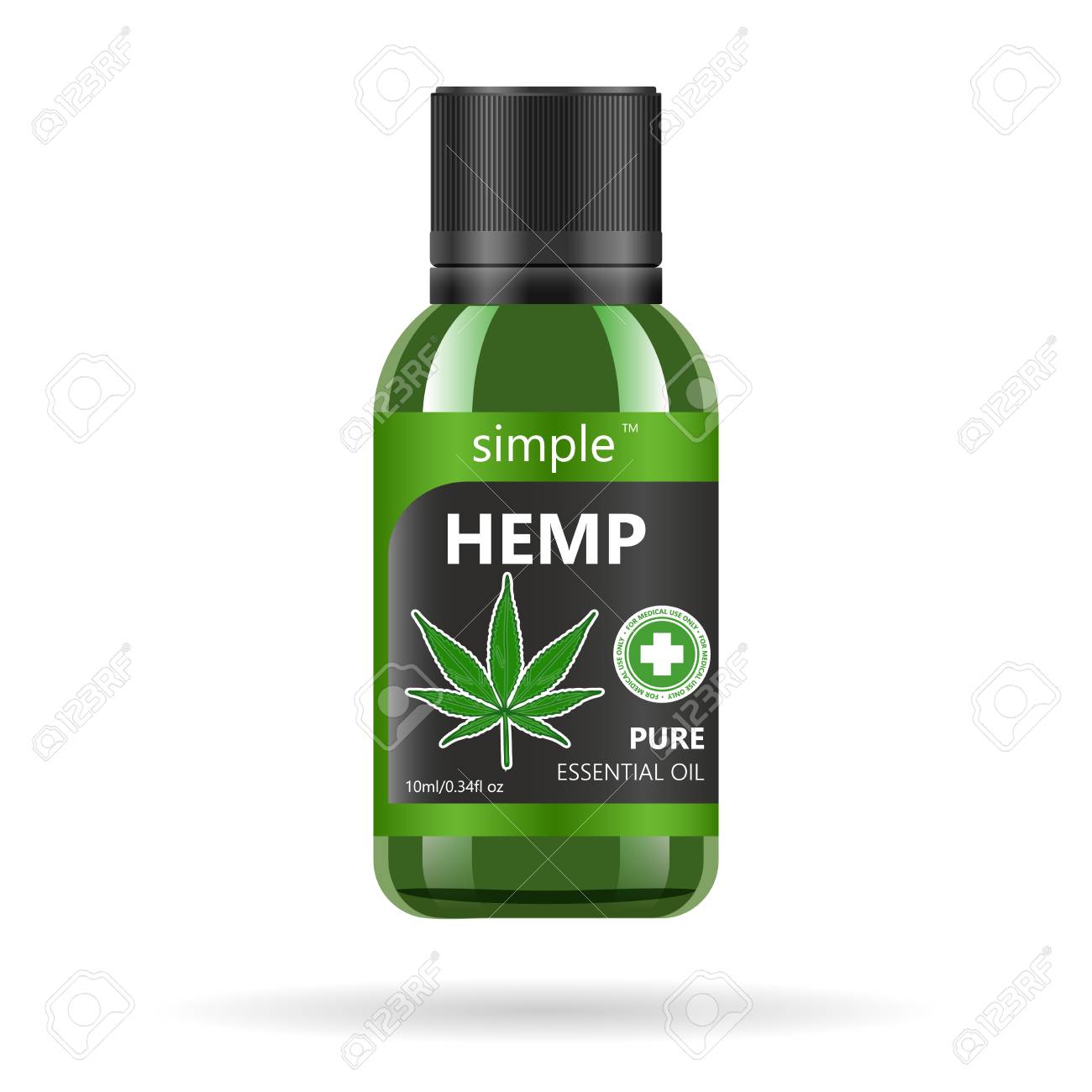 Download Realistic Green Glass Bottle With Cannabis Mock Up Of Hemp Oil Royalty Free Cliparts Vectors And Stock Illustration Image 105587280