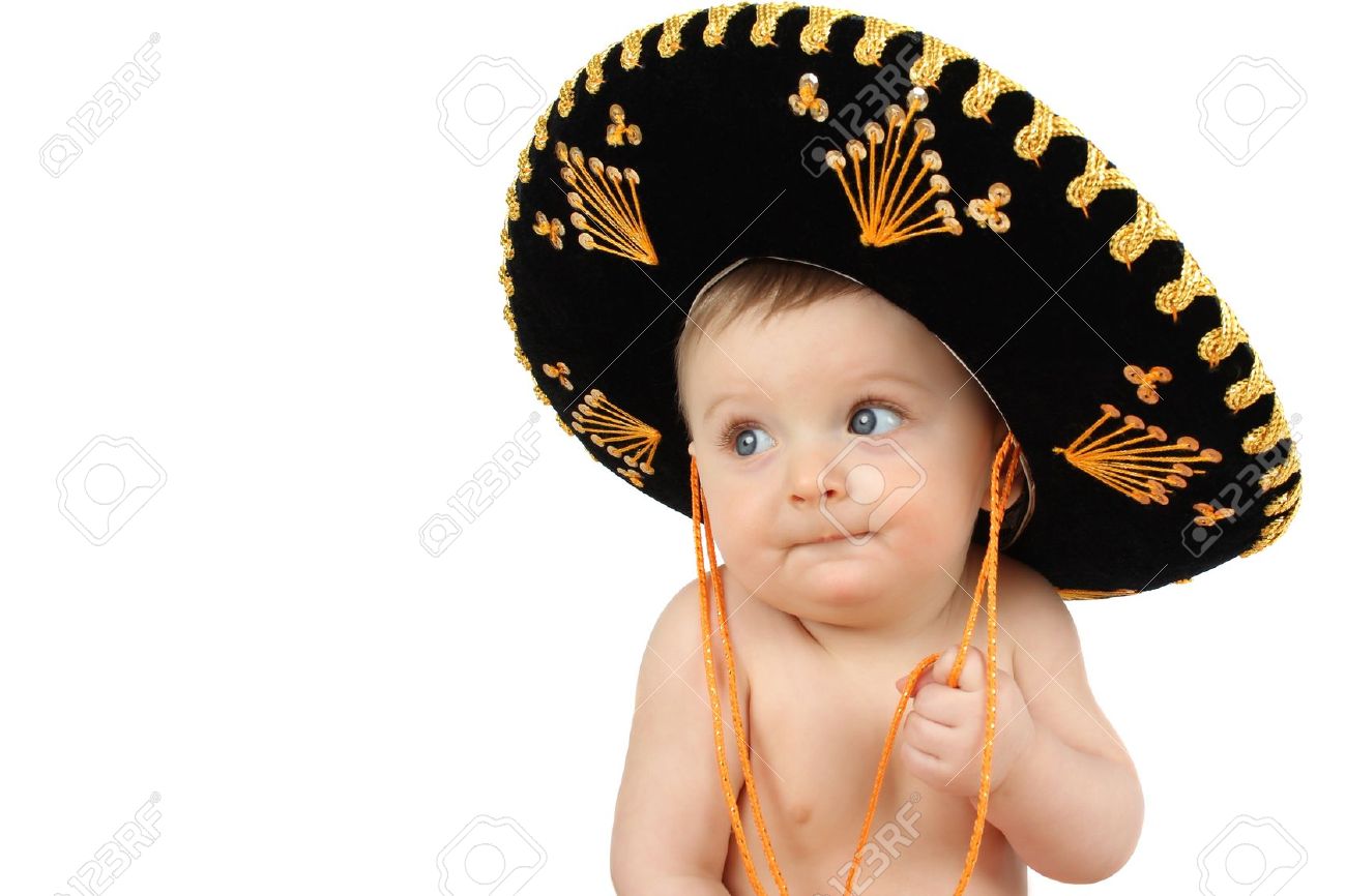 6 Month Old Boy Wearing Mexican Hat Stock Photo, Picture And Royalty Free Image. Image