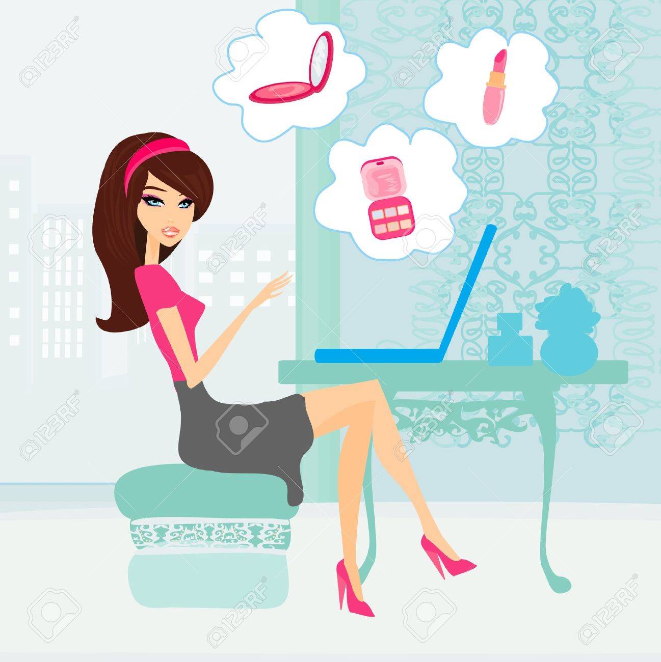 Laptop Shopping Clip Art