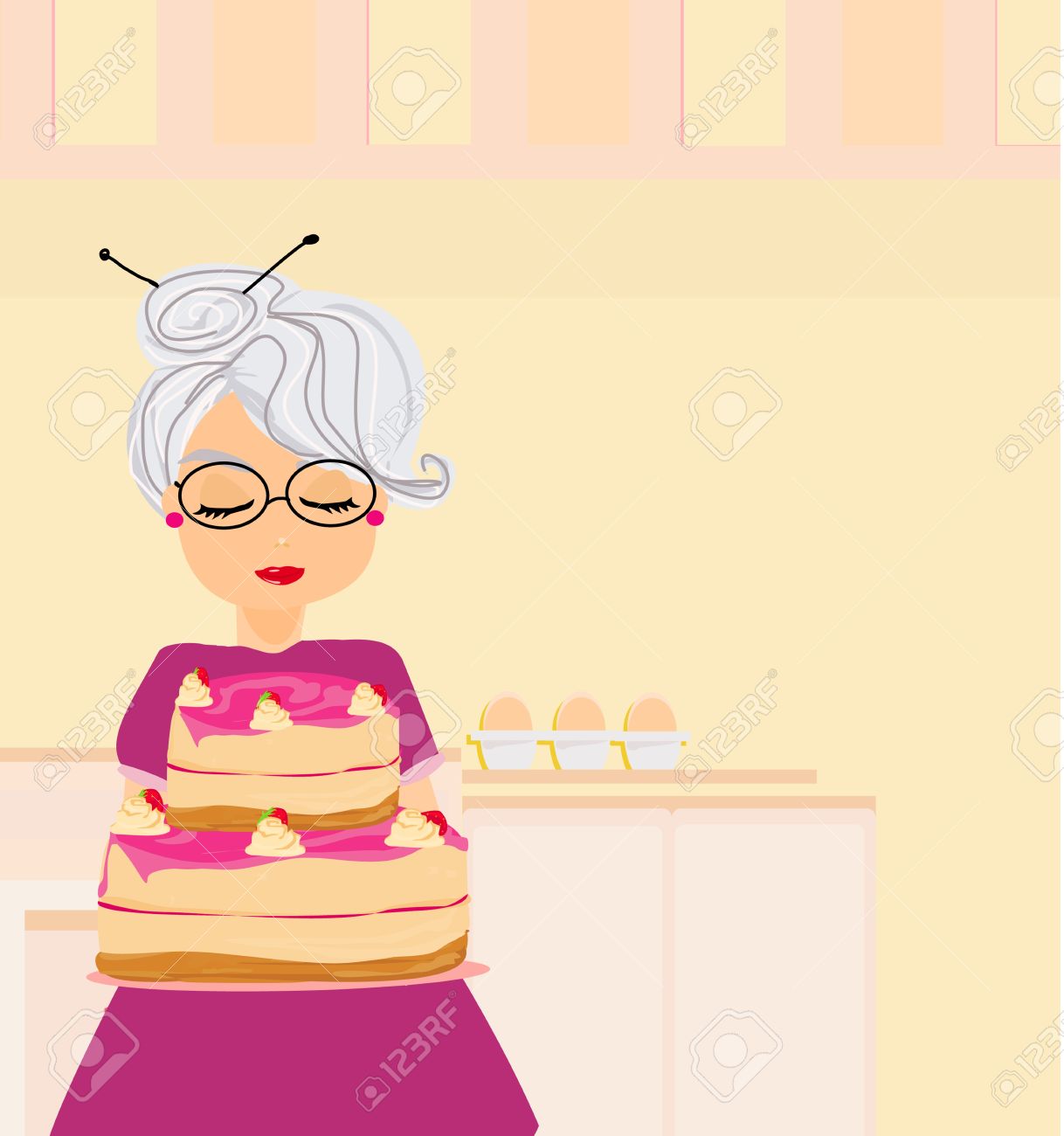 Mamie Fait Un Gateau Delicieux Clip Art Libres De Droits Vecteurs Et Illustration Image Mamie Fait Un Gateau Delicieux Clip Art Libres De Droits Vecteurs Et Illustration Image