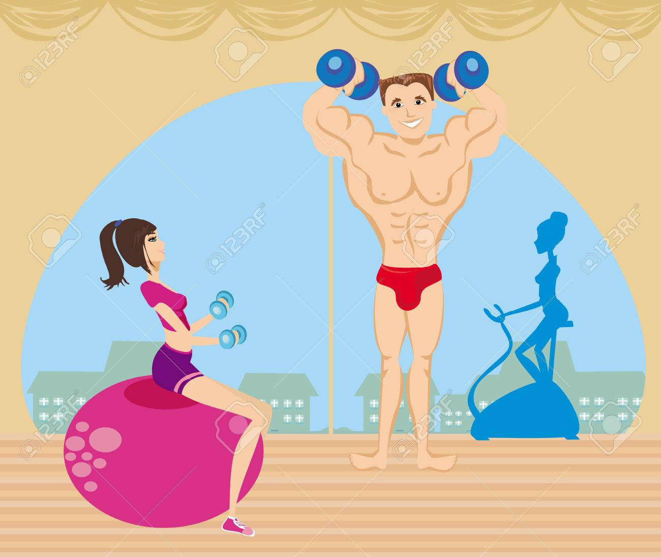 a group of people exercising in the gym - 24544432 a group of people exercising in the gym - 24544432