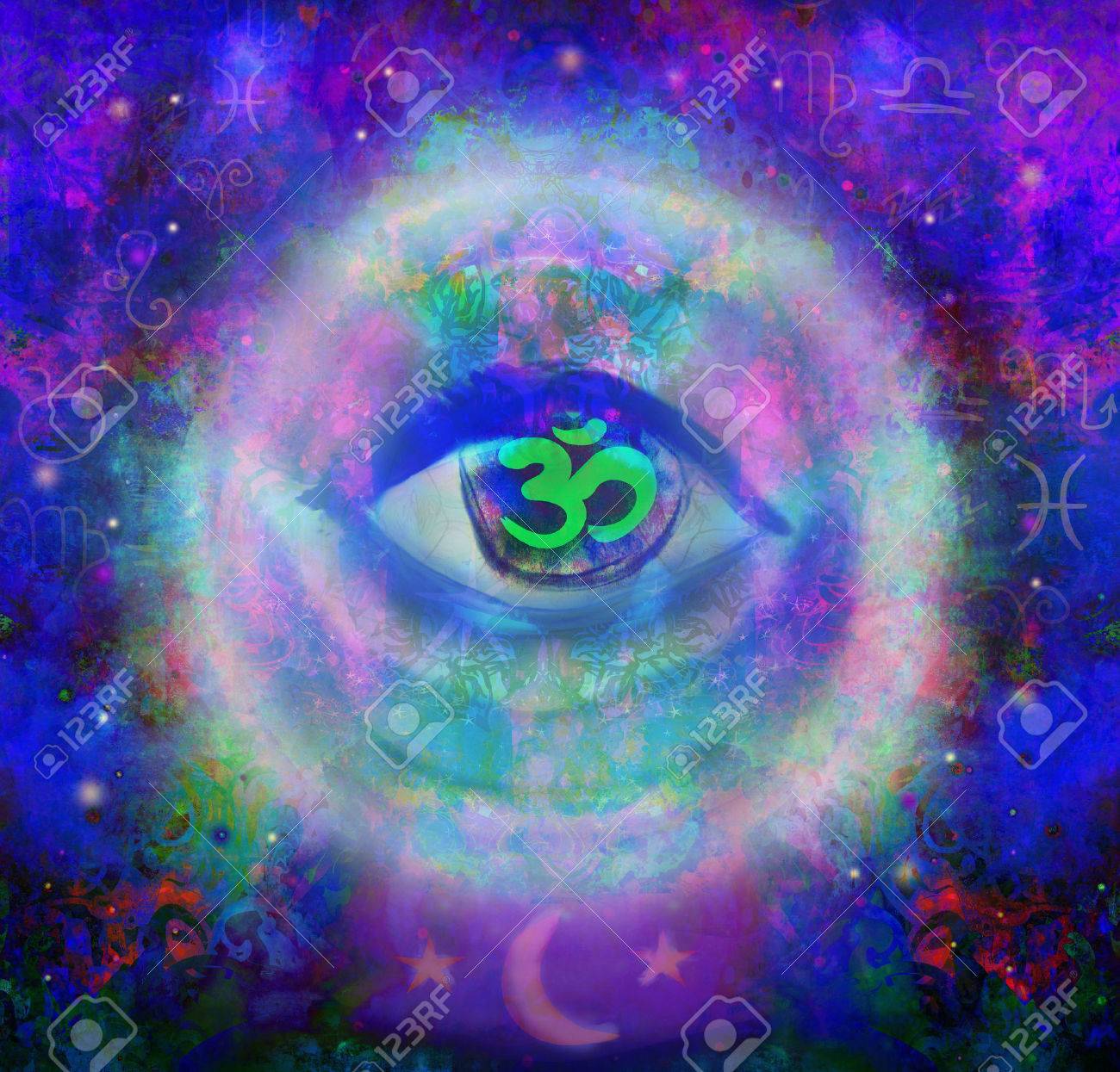 ガラス球で第三の目の神秘的な記号のイラスト の写真素材 画像素材 Image