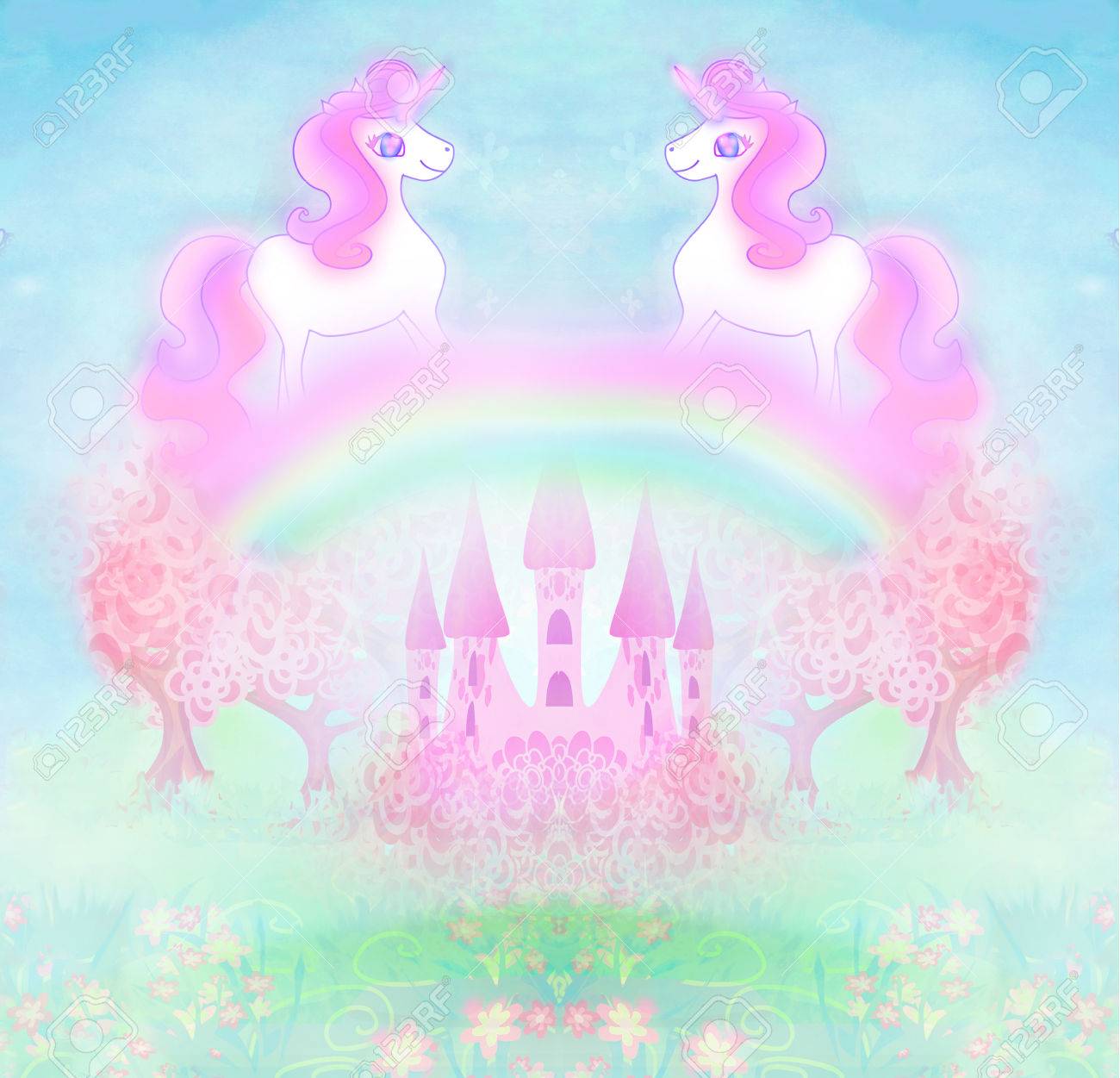 rainbow princess castle