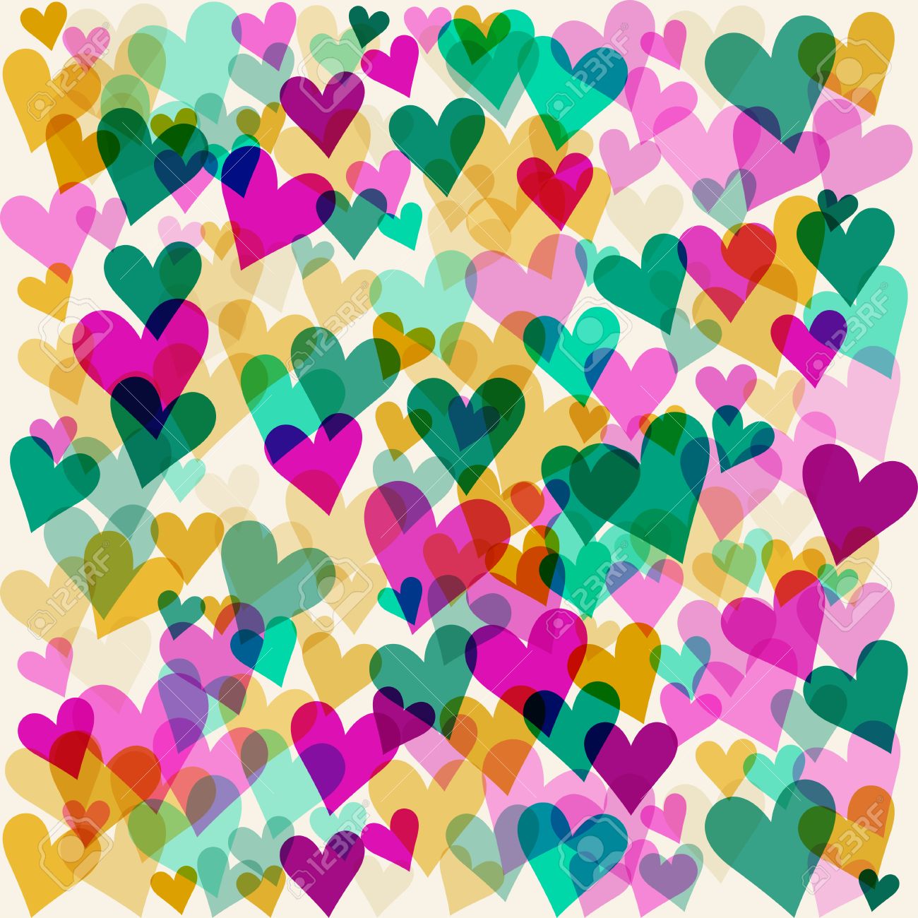 Brillantes Multicolores Corazones De Colores Sin Problemas De