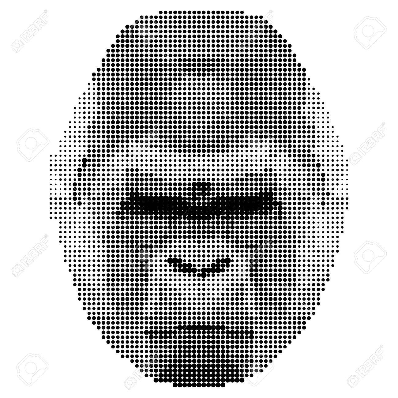 デザインで使用するため白い背景で隔離の円の抽象的なモノクロ ゴリラ肖像画 のイラスト素材 ベクタ Image