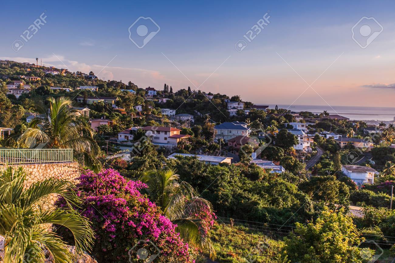 Kingston City In Jamaica Sunset Stock Photo, Picture and Royalty Free  Image. Image 86674585., image size:1300x866