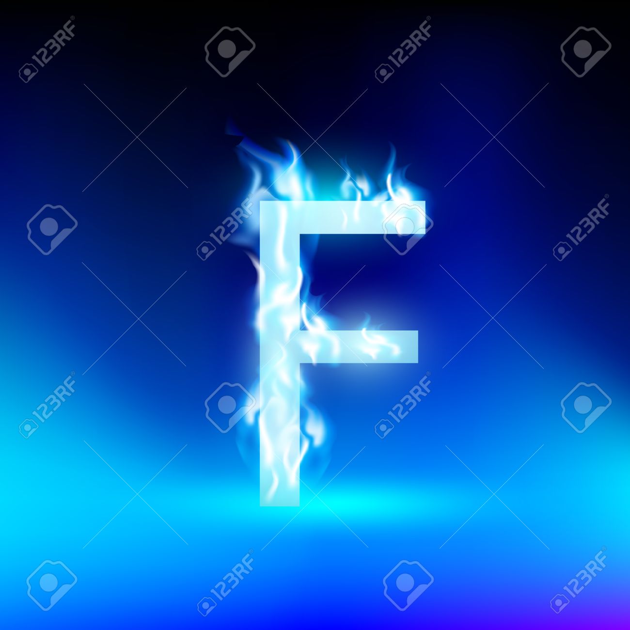 Letter F With Blue Fire Royalty Free Cliparts Vectors And Stock Illustration Image