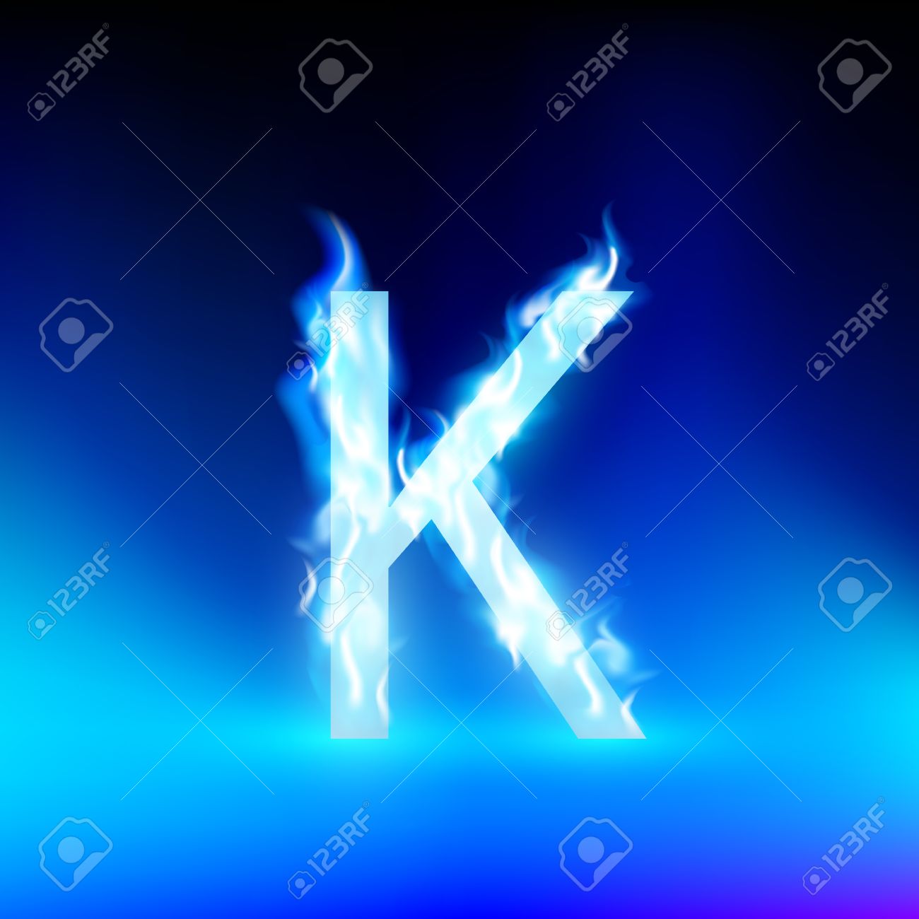 letter k with blue