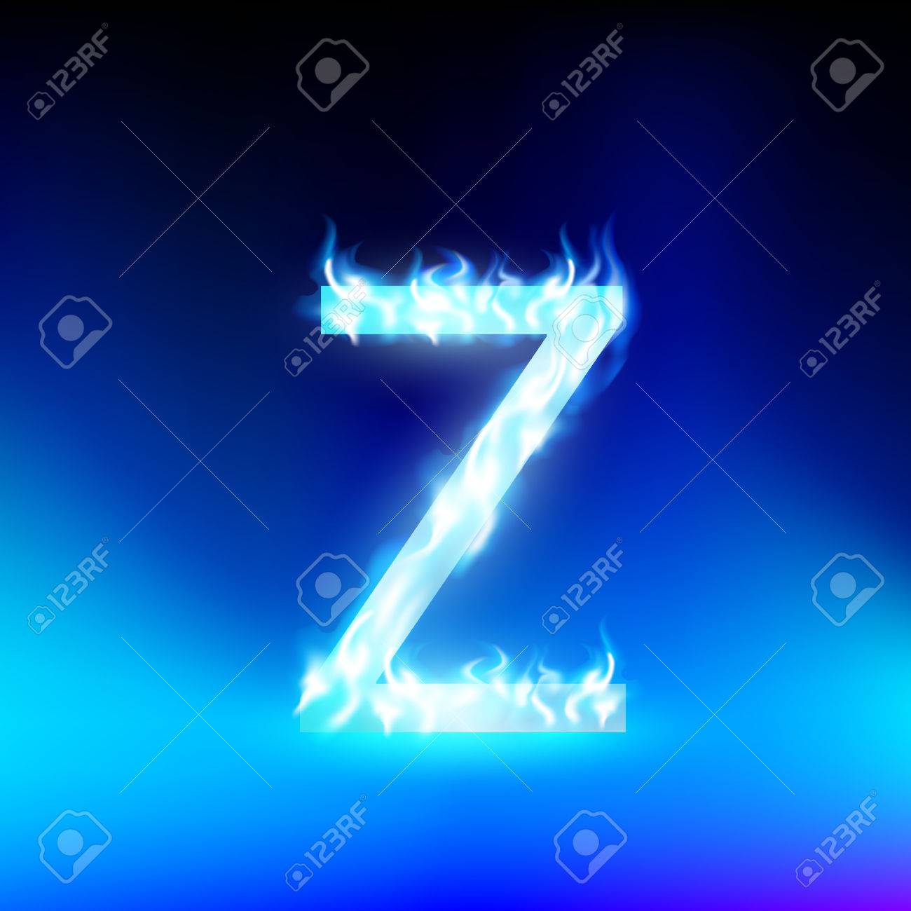 Letter Z With Blue Fire Royalty Free Cliparts Vectors And Stock Illustration Image