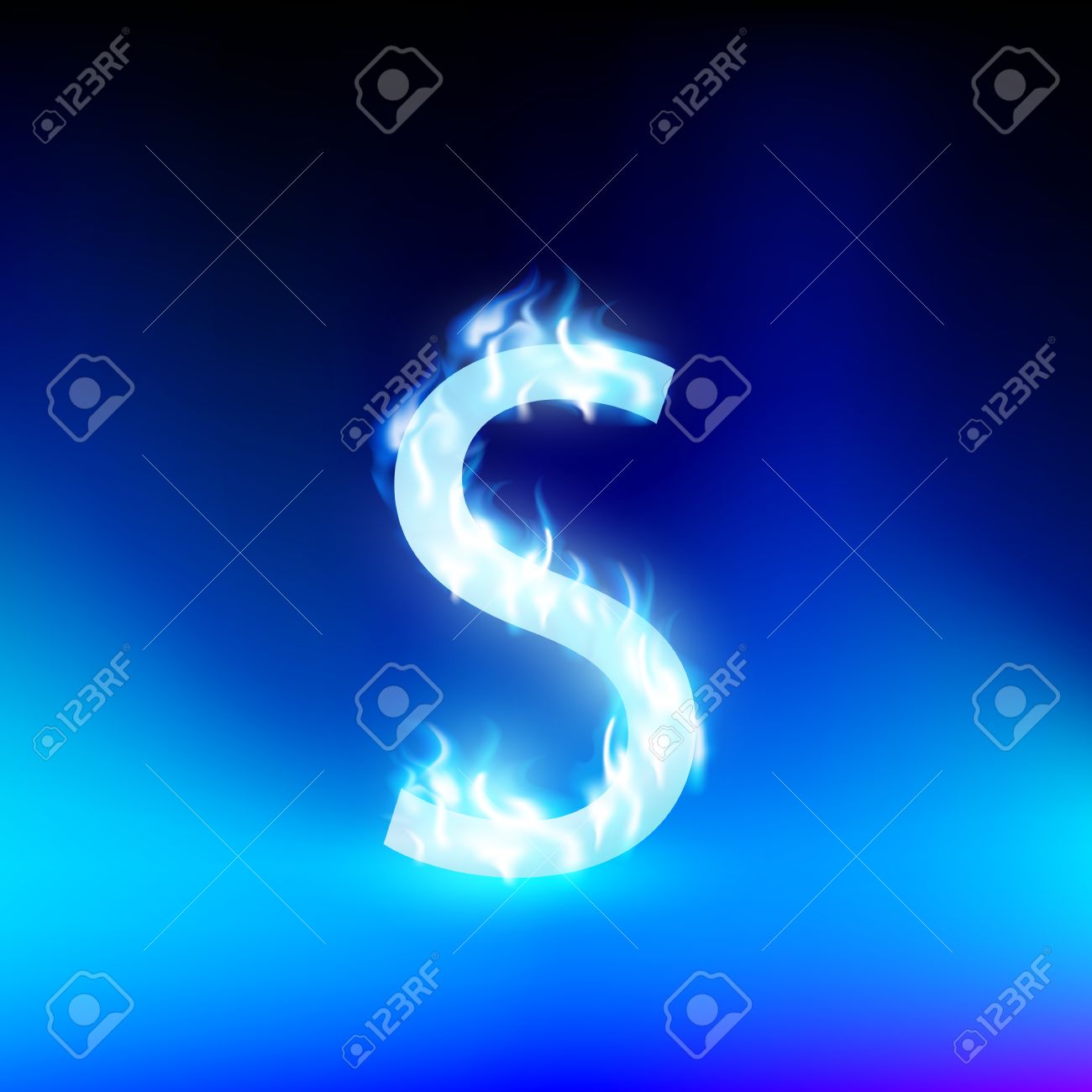 Letter S With Blue Fire Royalty Free Cliparts Vectors And Stock Illustration Image