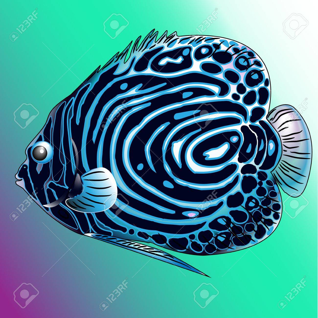 Un Vector De Peces De Mar Azul Del Océano Ilustraciones svg