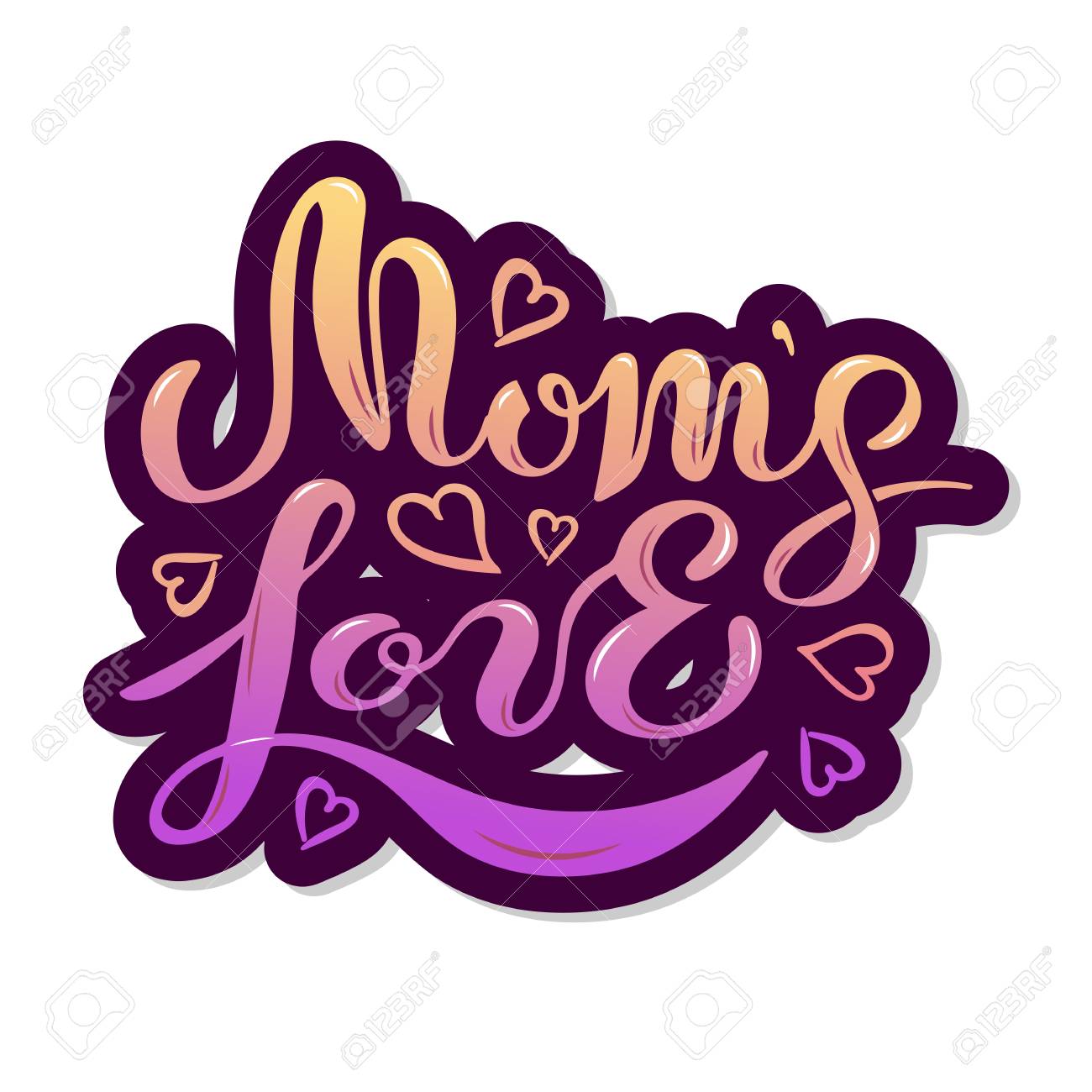 Texte D Amour De Maman Isole Sur Fond Blanc Calligraphie Pour Fille Vetements Garcon Boutique Bebe Lettrage Dessine A La Main L Amour De Maman Comme Logo Insigne Icone Autocollant Carte De Citation Inspirante
