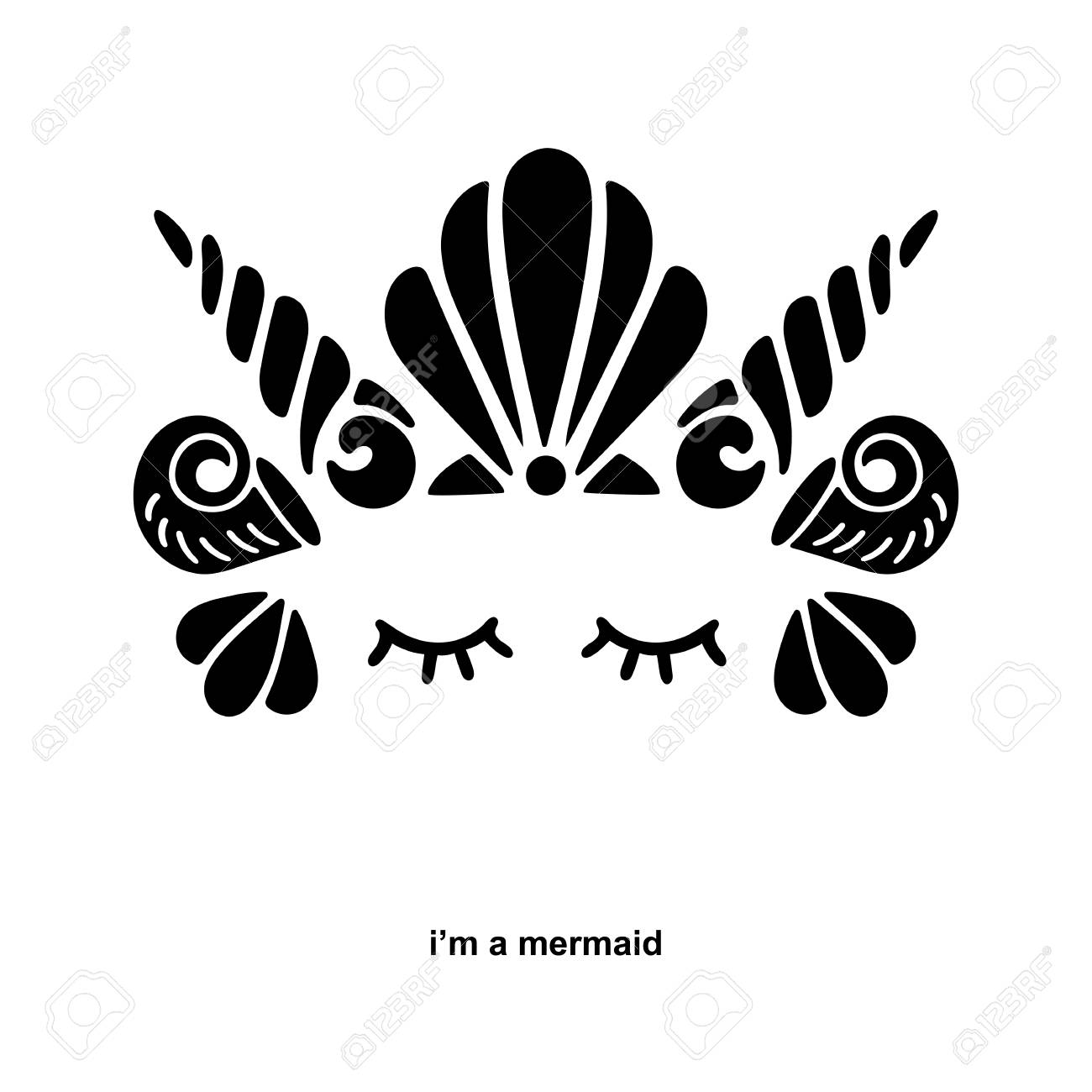 cute template with mermaid logo vector illustration mermaid