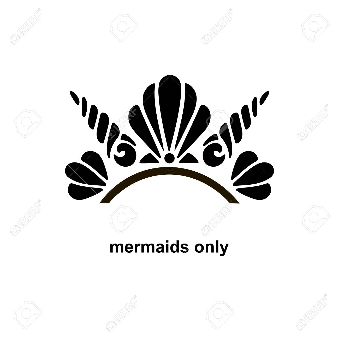 cute template with mermaid