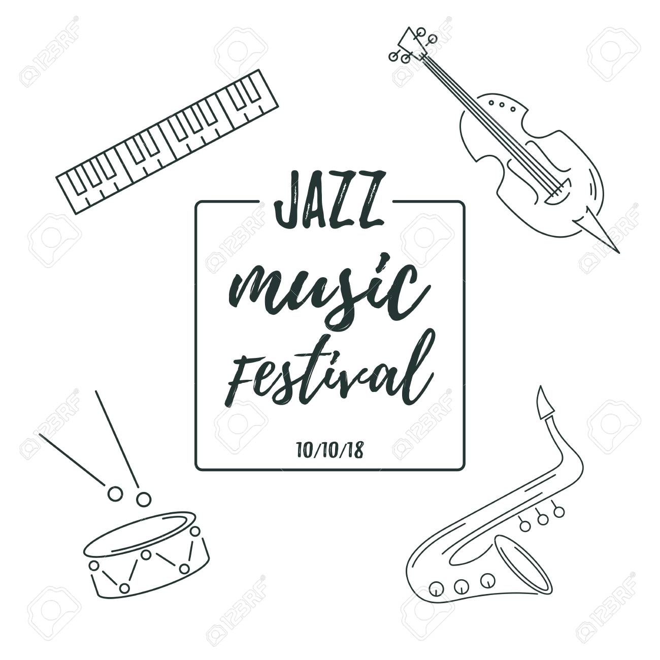 Template For Music Festival Jazz Party Invitation Greeting Card