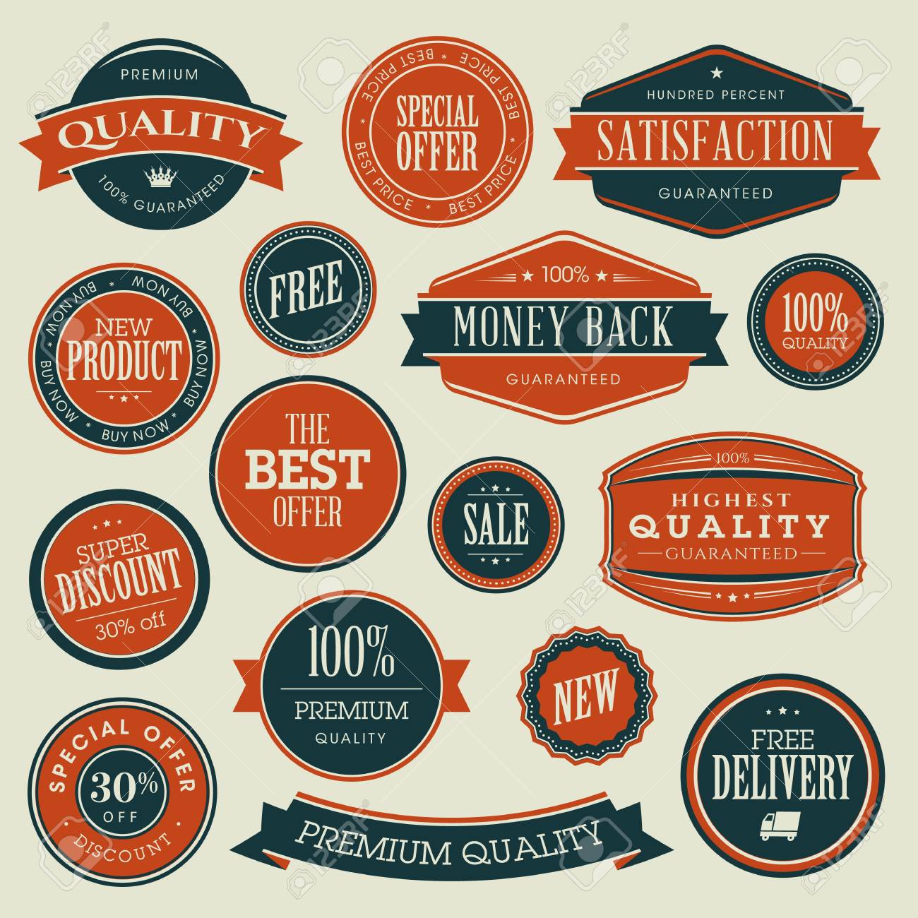 Set Of Vintage Stickers For Sale Royalty Free Cliparts Vectors And Stock Illustration Image