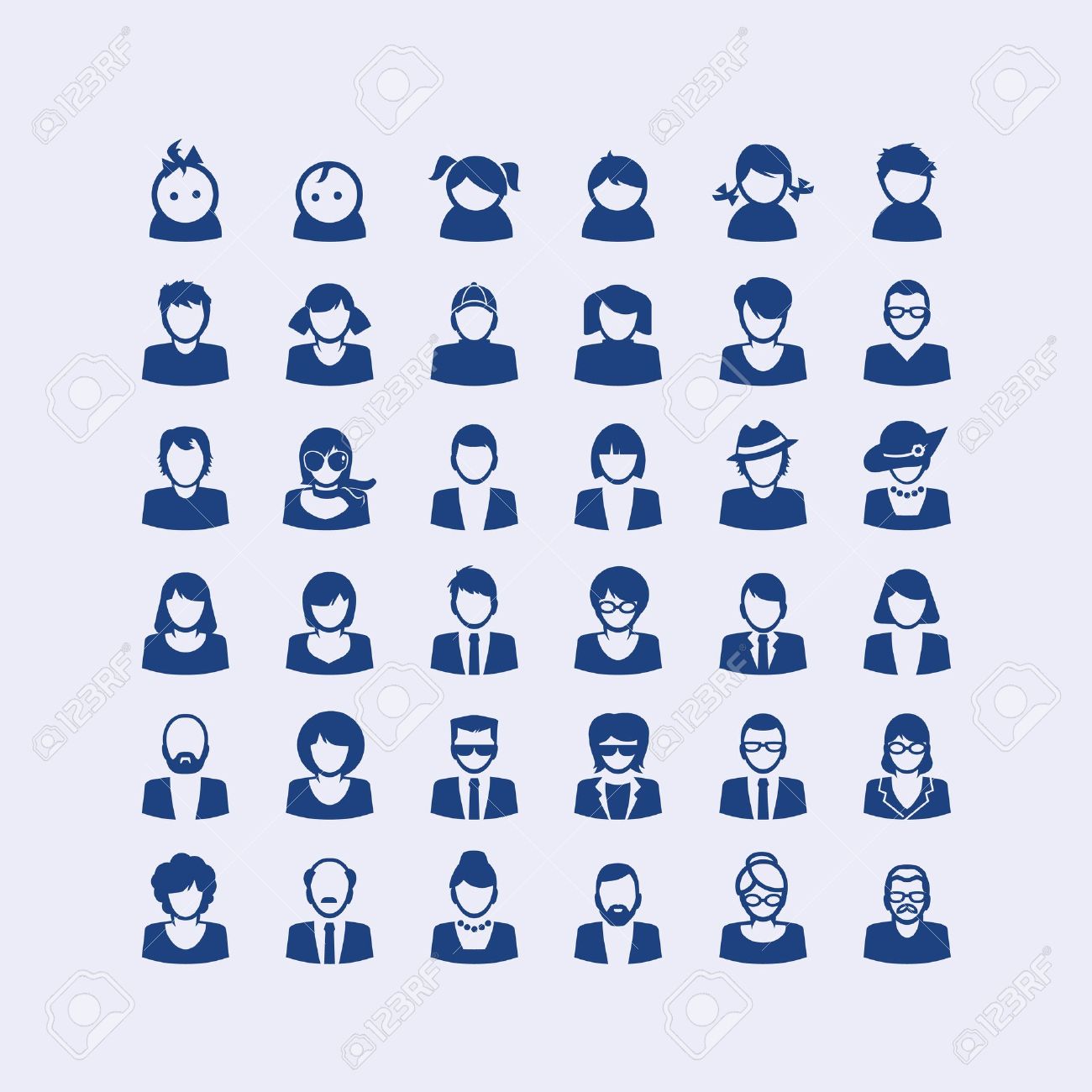 Set Of Avatar Icons Royalty Free Cliparts Vectors And Stock Illustration Image