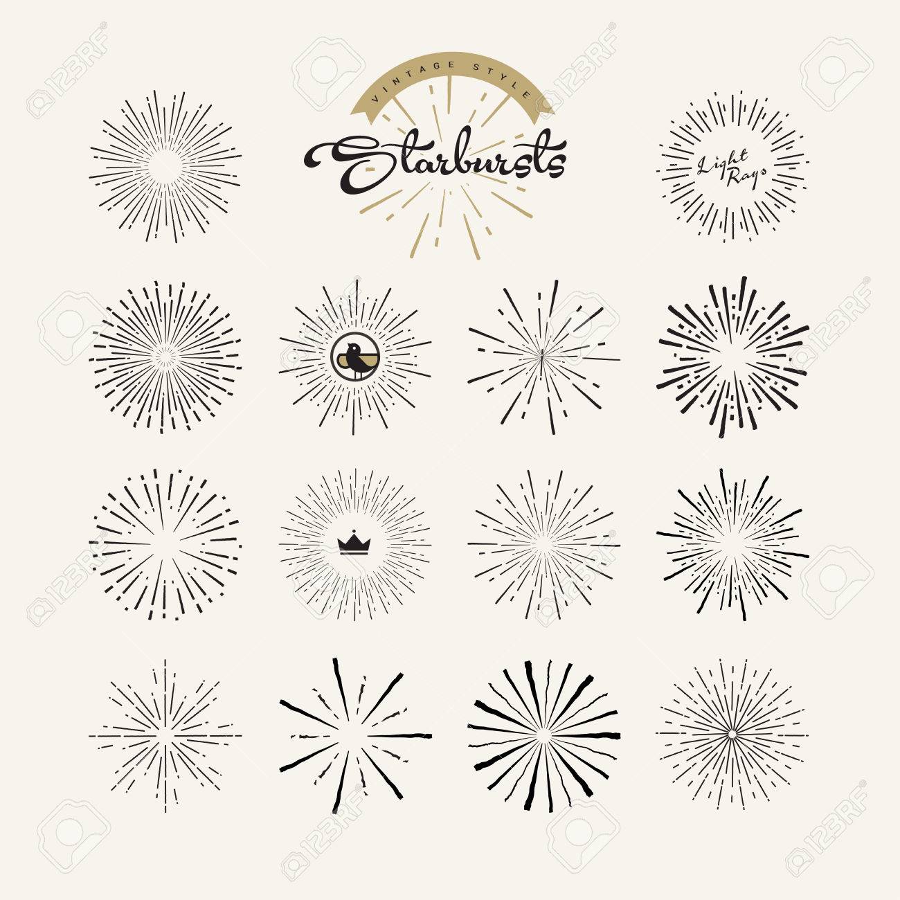 グラフィックやウェブ デザインの星形ビンテージ スタイル デザイン要素です ベクトル光線は要素およびアイコン のイラスト素材 ベクタ Image
