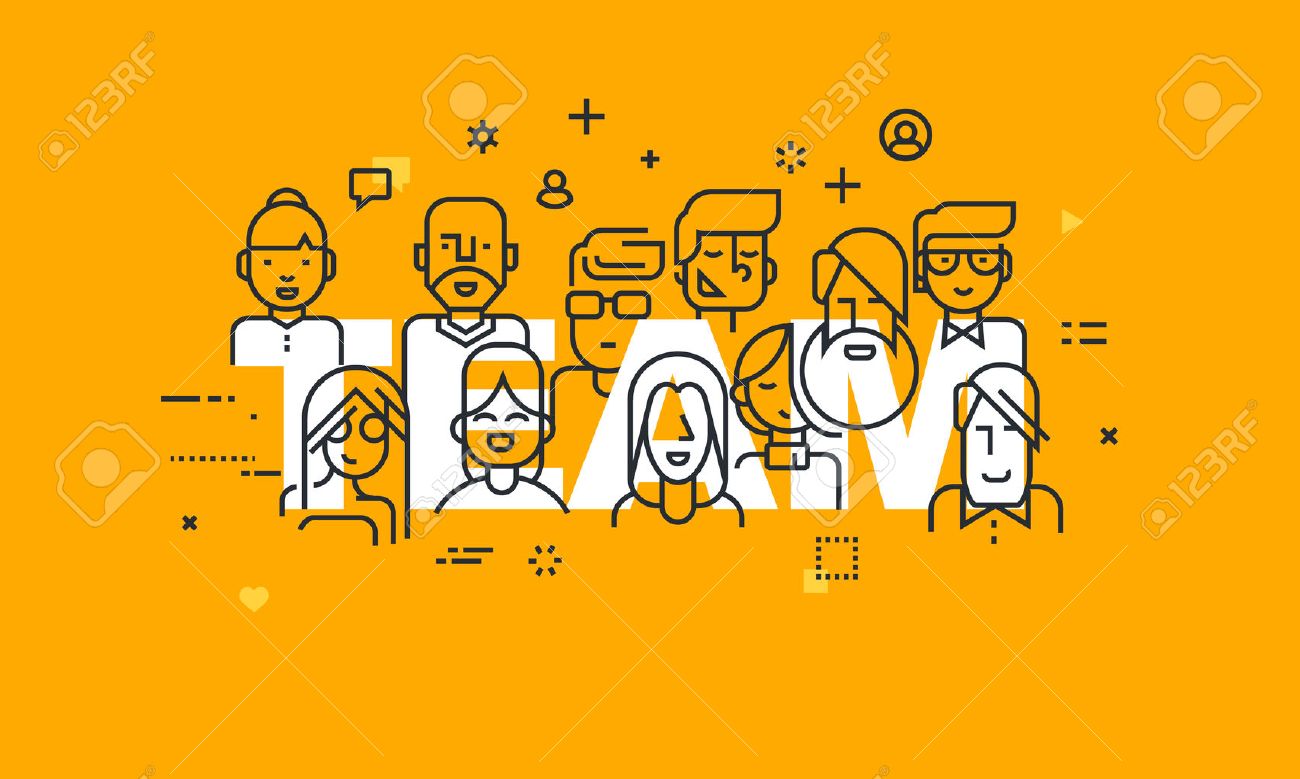 Thin line flat design banner of business people teamwork, human resources, career opportunities, team skills, management. Vector illustration concept of word team for web and mobile website banners. - 51310251 Thin line flat design banner of business people teamwork, human resources, career opportunities, team skills, management. Vector illustration concept of word team for web and mobile website banners. - 51310251