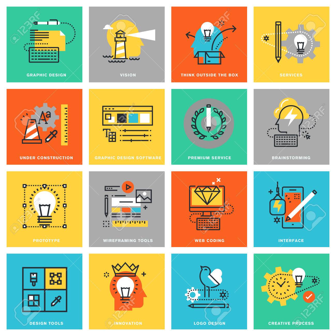 Modern Thin Line Flat Design Icons For Graphic And Web Design Royalty Free Cliparts Vectors And Stock Illustration Image 53127339 modern thin line flat design icons for graphic and web design