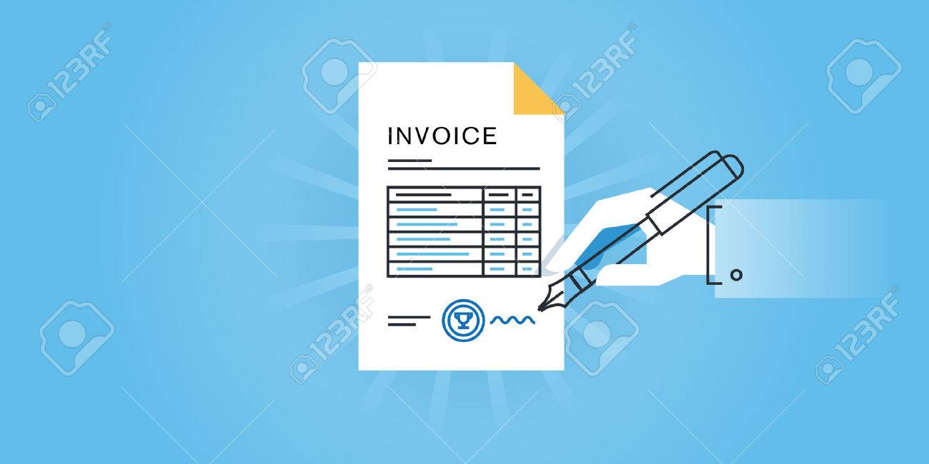flat line design website banner for an invoice online invoice invoice web design